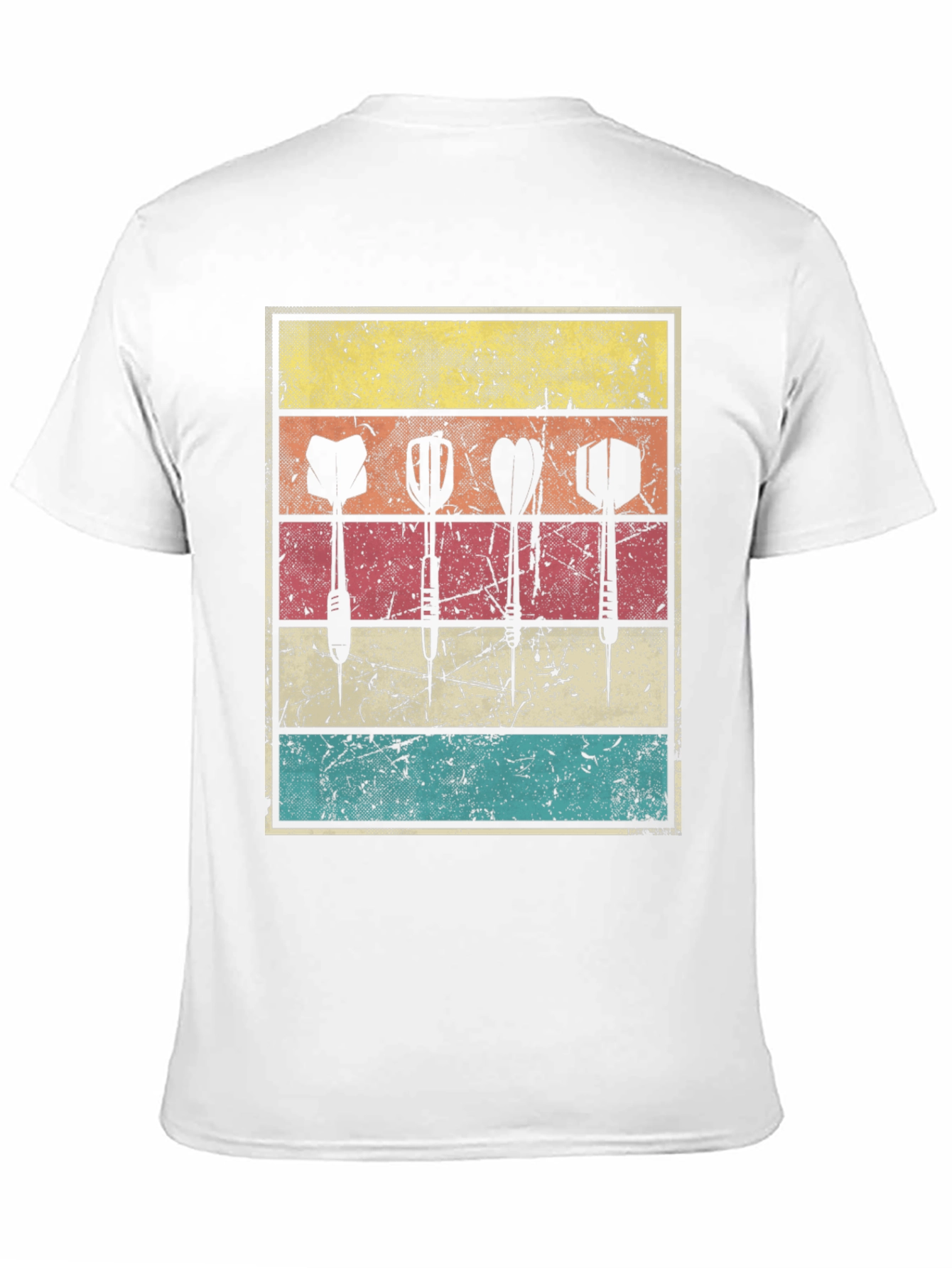 Black Retro Darts T-Shirt - Vintage Dartboard Design view 11