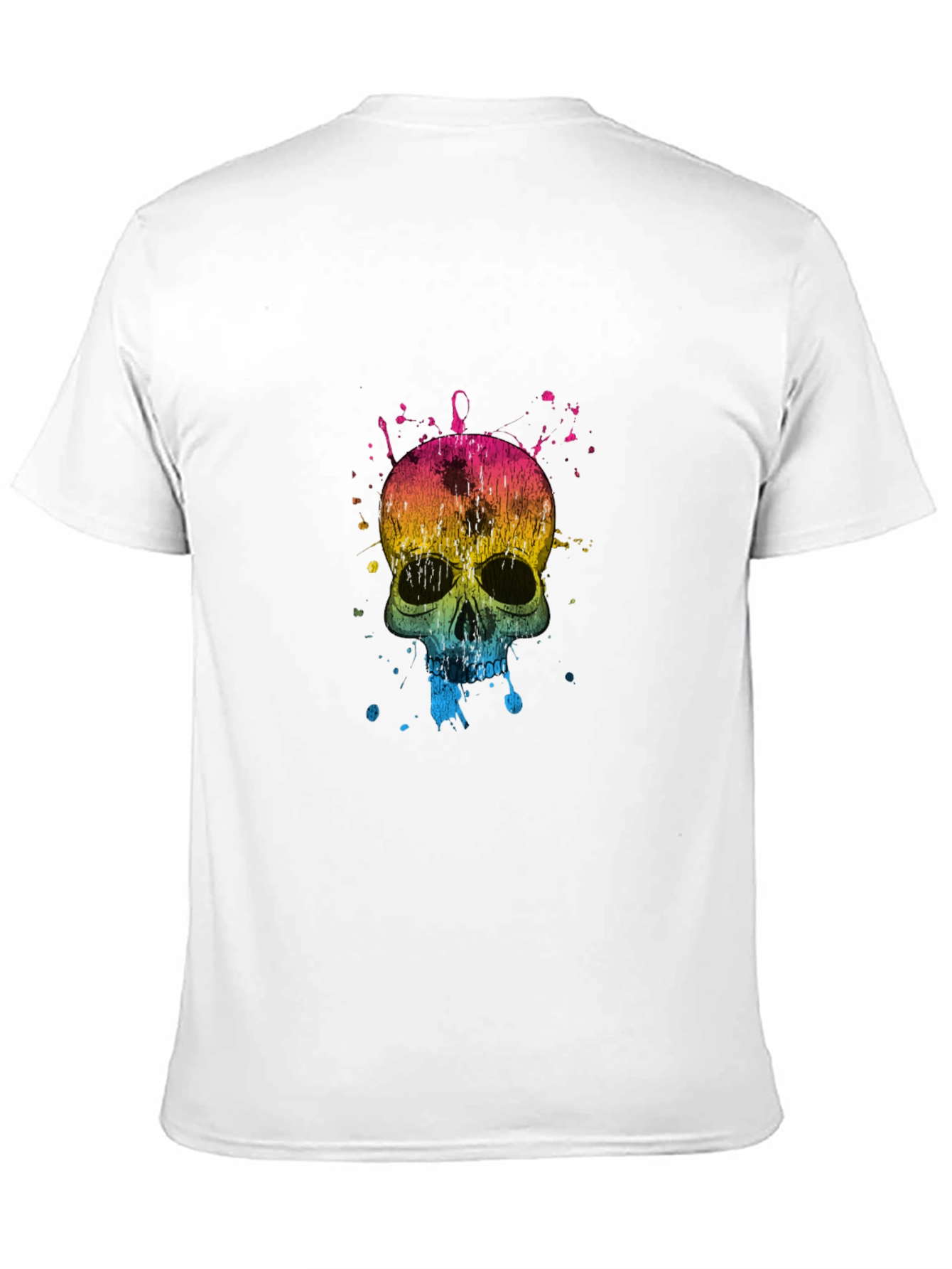 Black Colorful Skull Graphic Tee - Black view 11