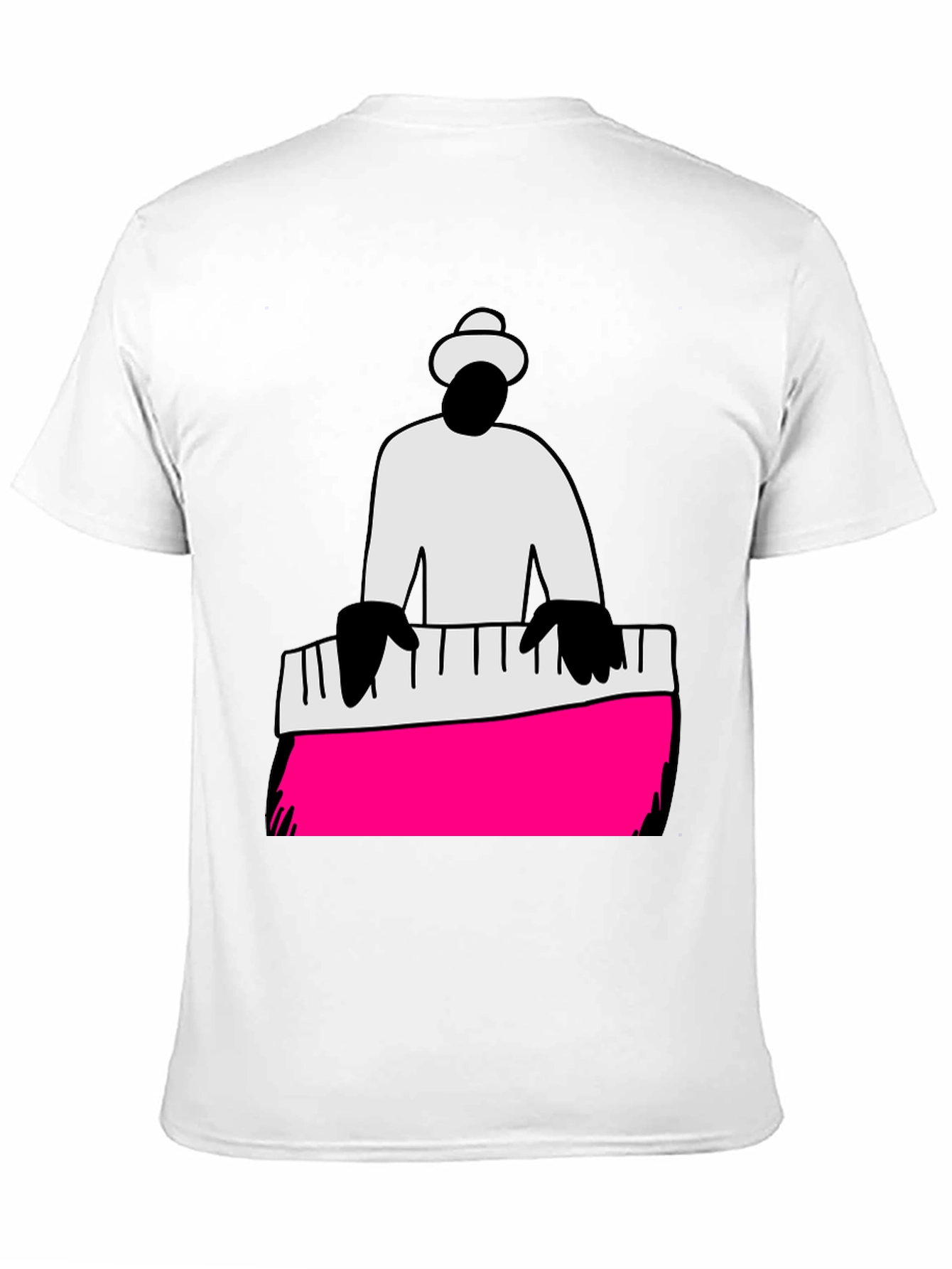 Black Piano Man Graphic Tee - Cool Musician T-Shirt view 11