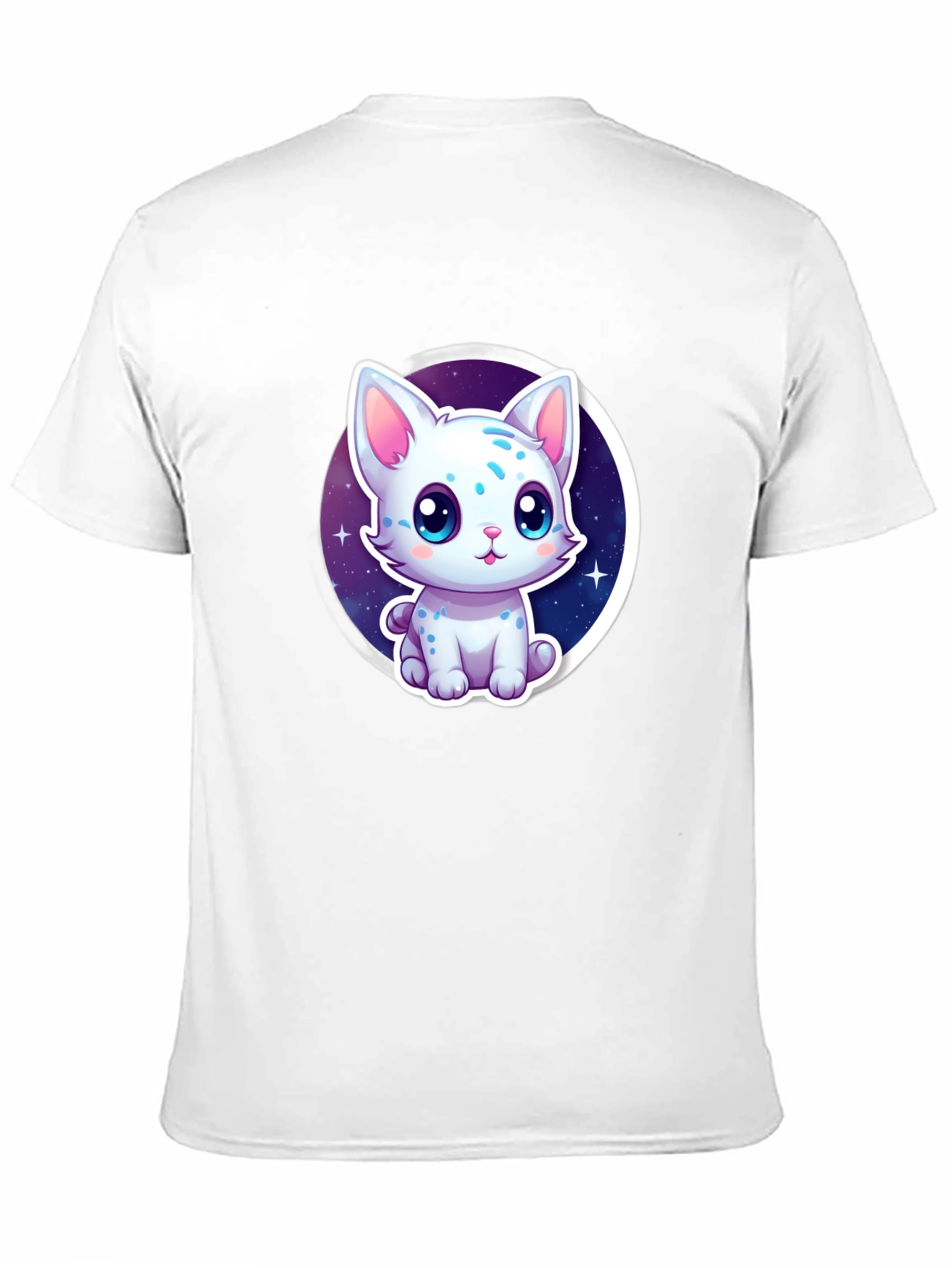 Black Cute Cartoon Cat Graphic Tee - Black view 11