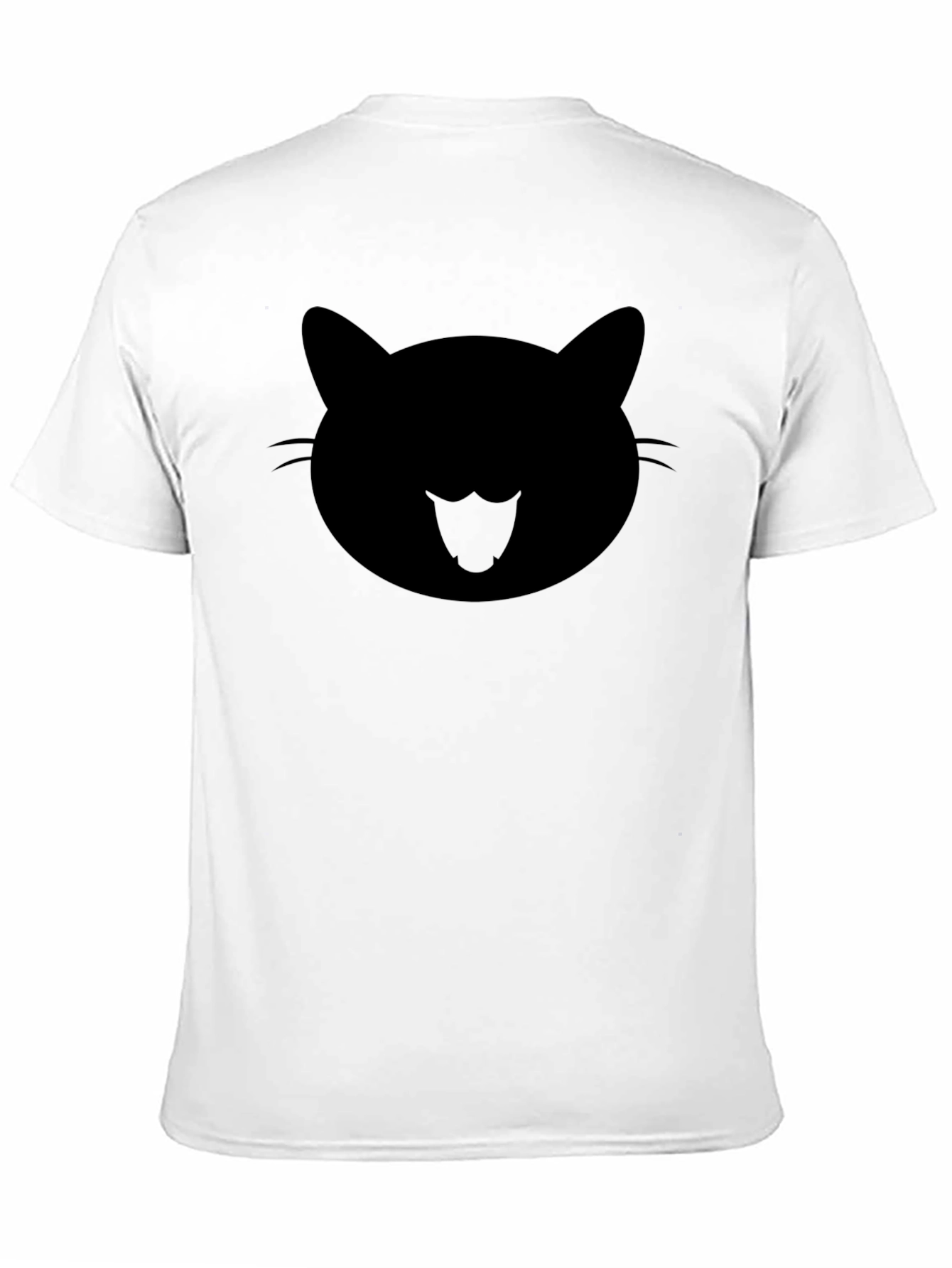 Black Cool Cat Face Graphic Black T-Shirt view 11