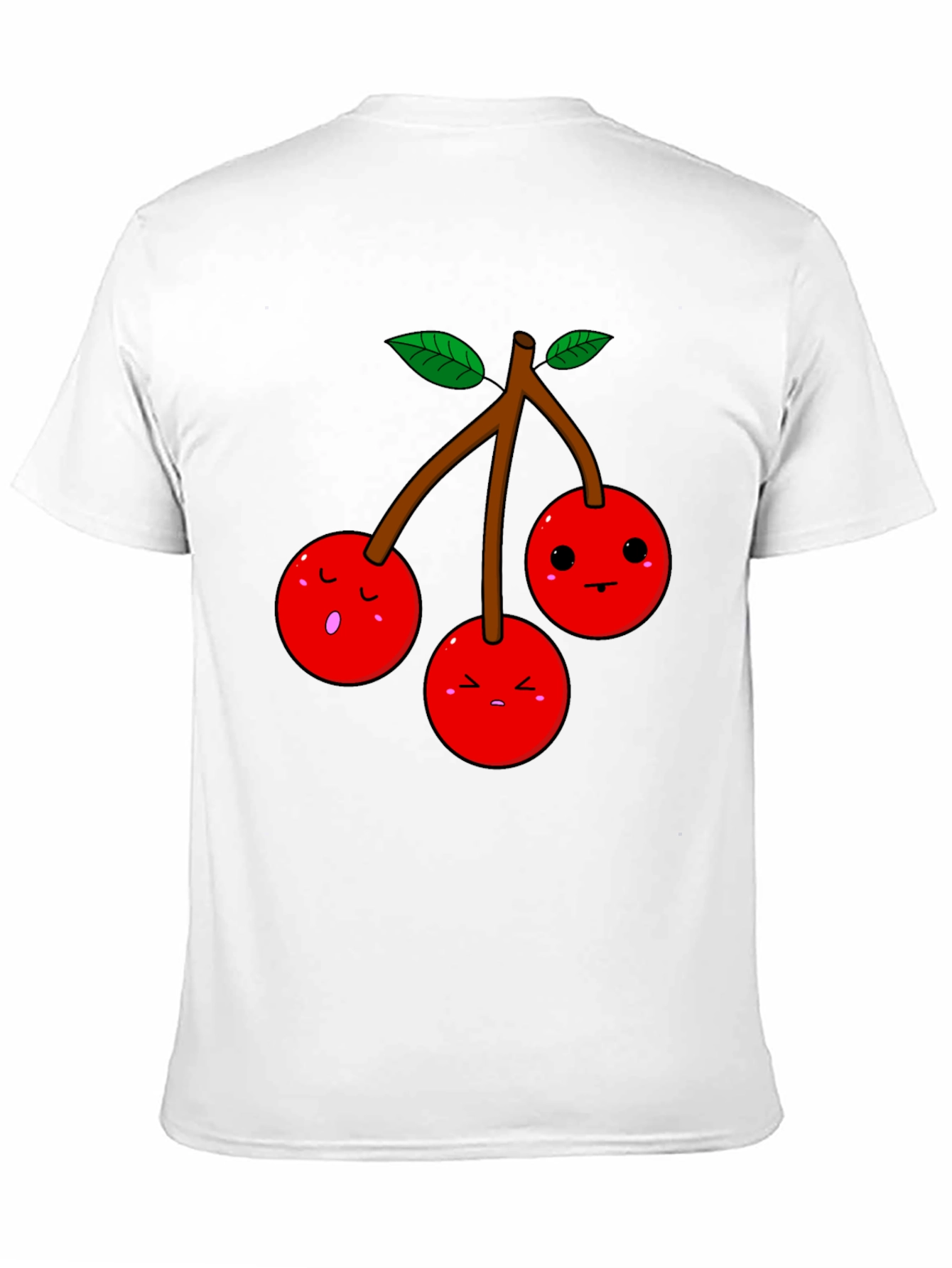 Black Kawaii Cherry T-Shirt - Unisex Funny Fruit Tee view 11