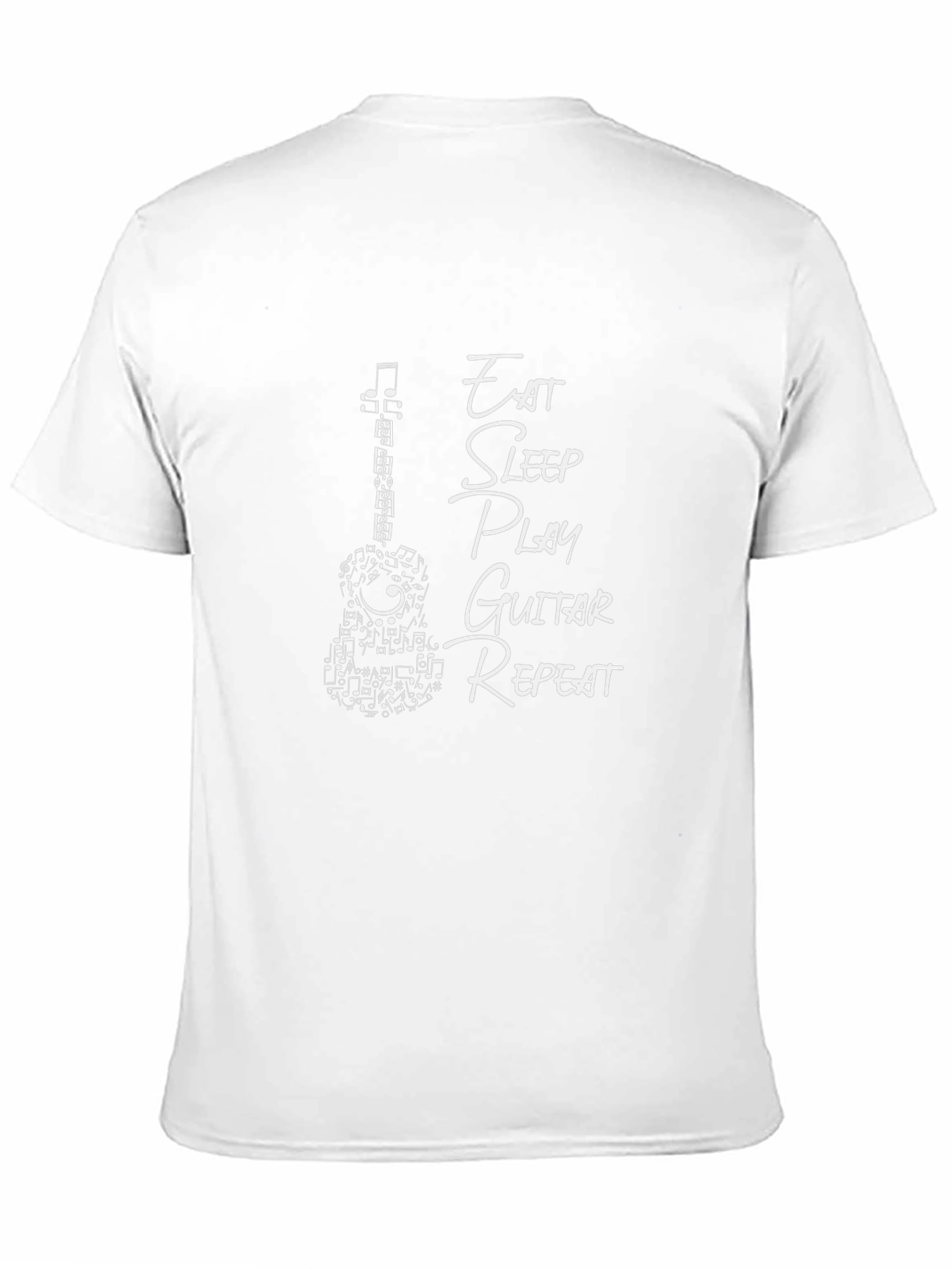 Black Eat Sleep Play Guitar Repeat Graphic Tee view 11