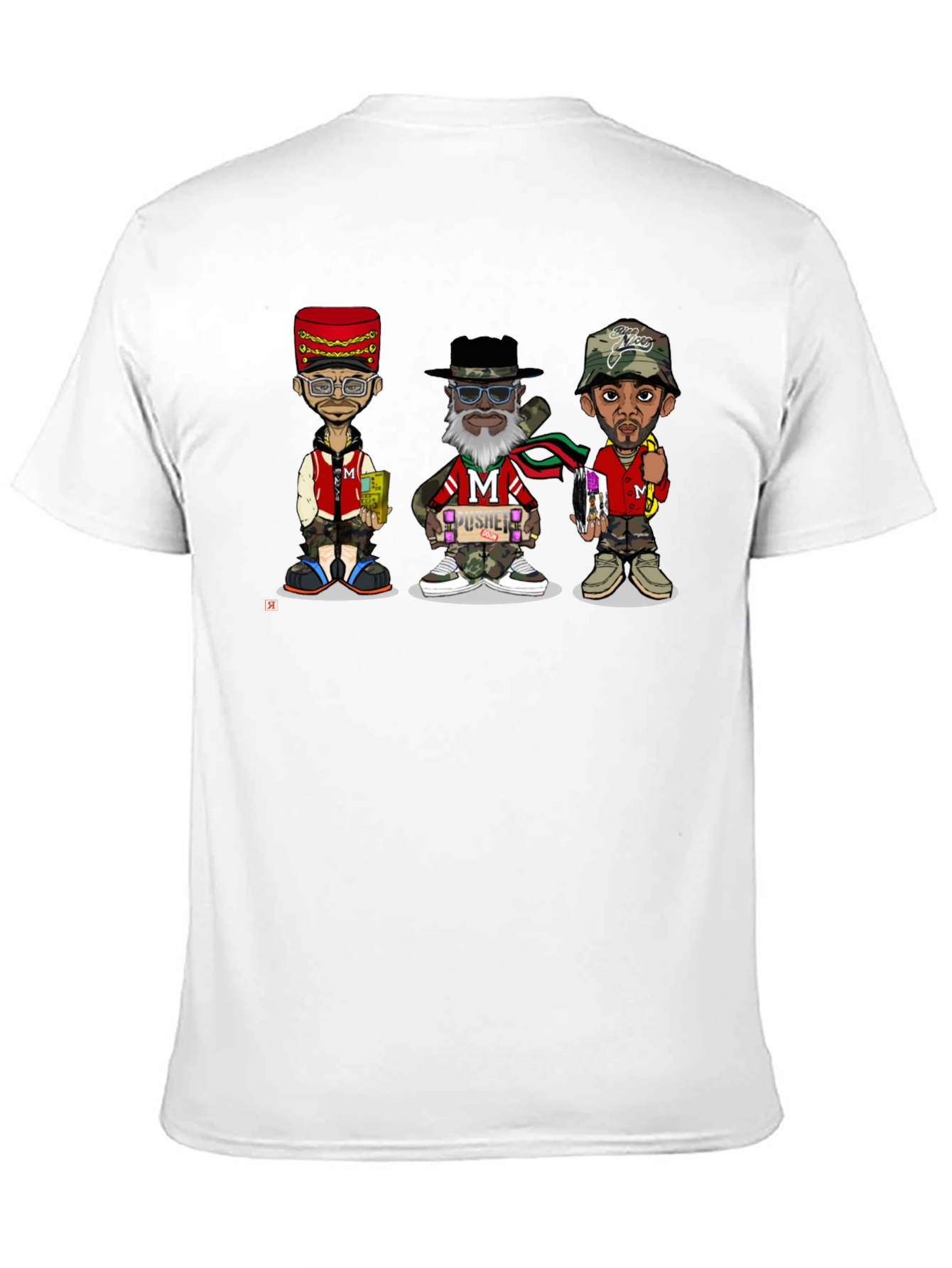 Black Stylish Cartoon Character Graphic T-Shirt view 11