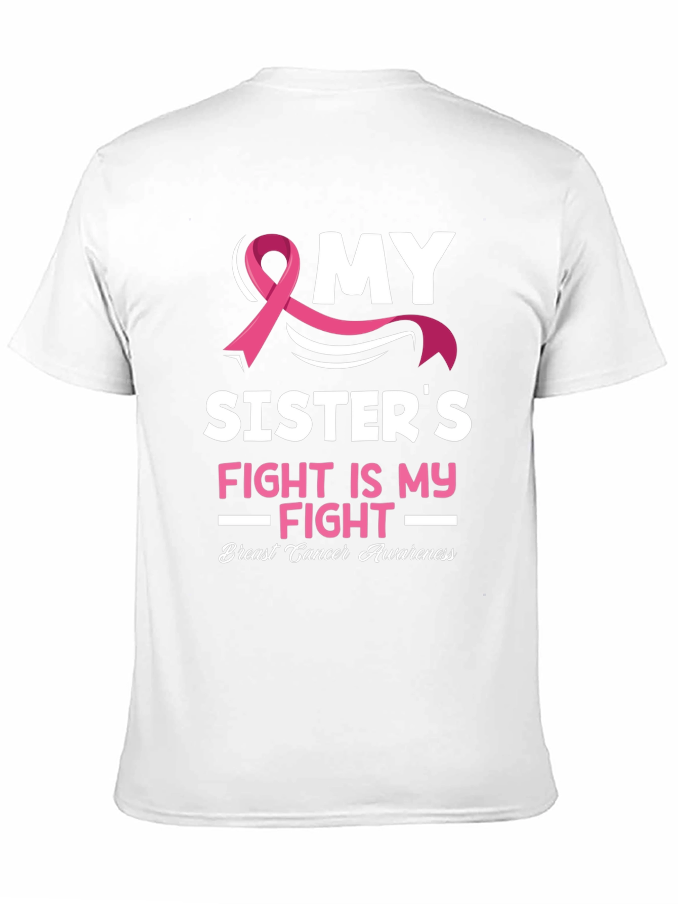Black My Sister's Fight Breast Cancer Awareness T-Shirt view 11
