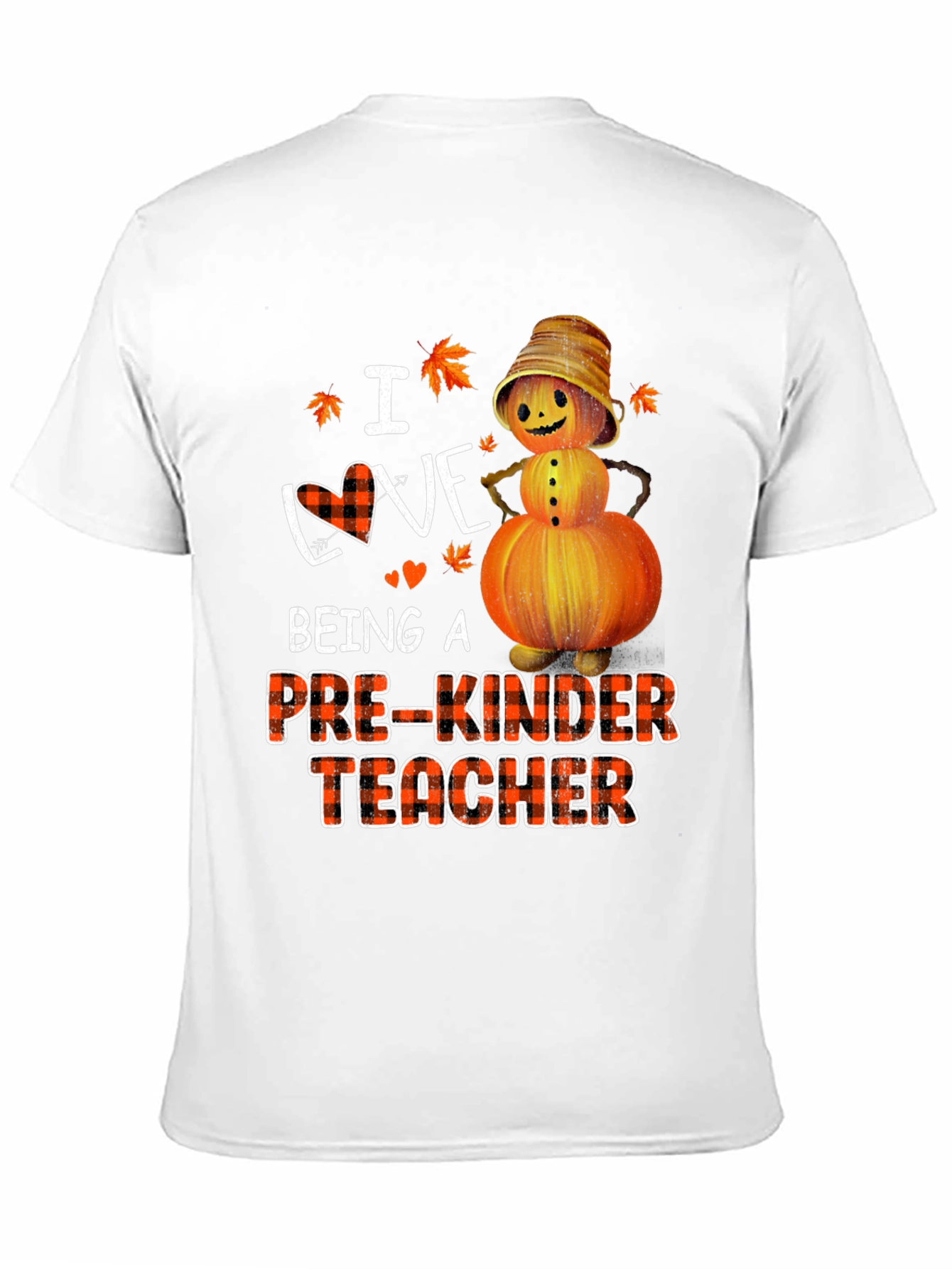 Black Pre-Kinder Teacher Fall Pumpkin T-Shirt view 11