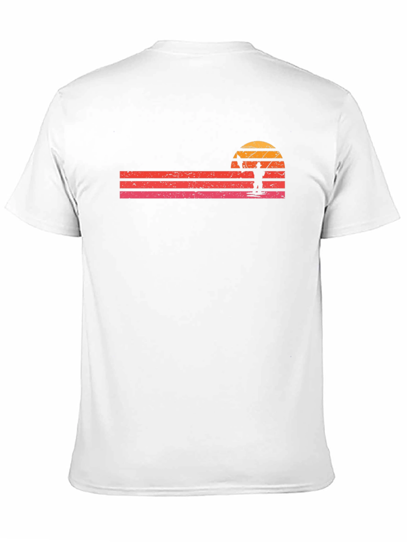 Black Retro Fishing Sunset T-Shirt - Black view 11