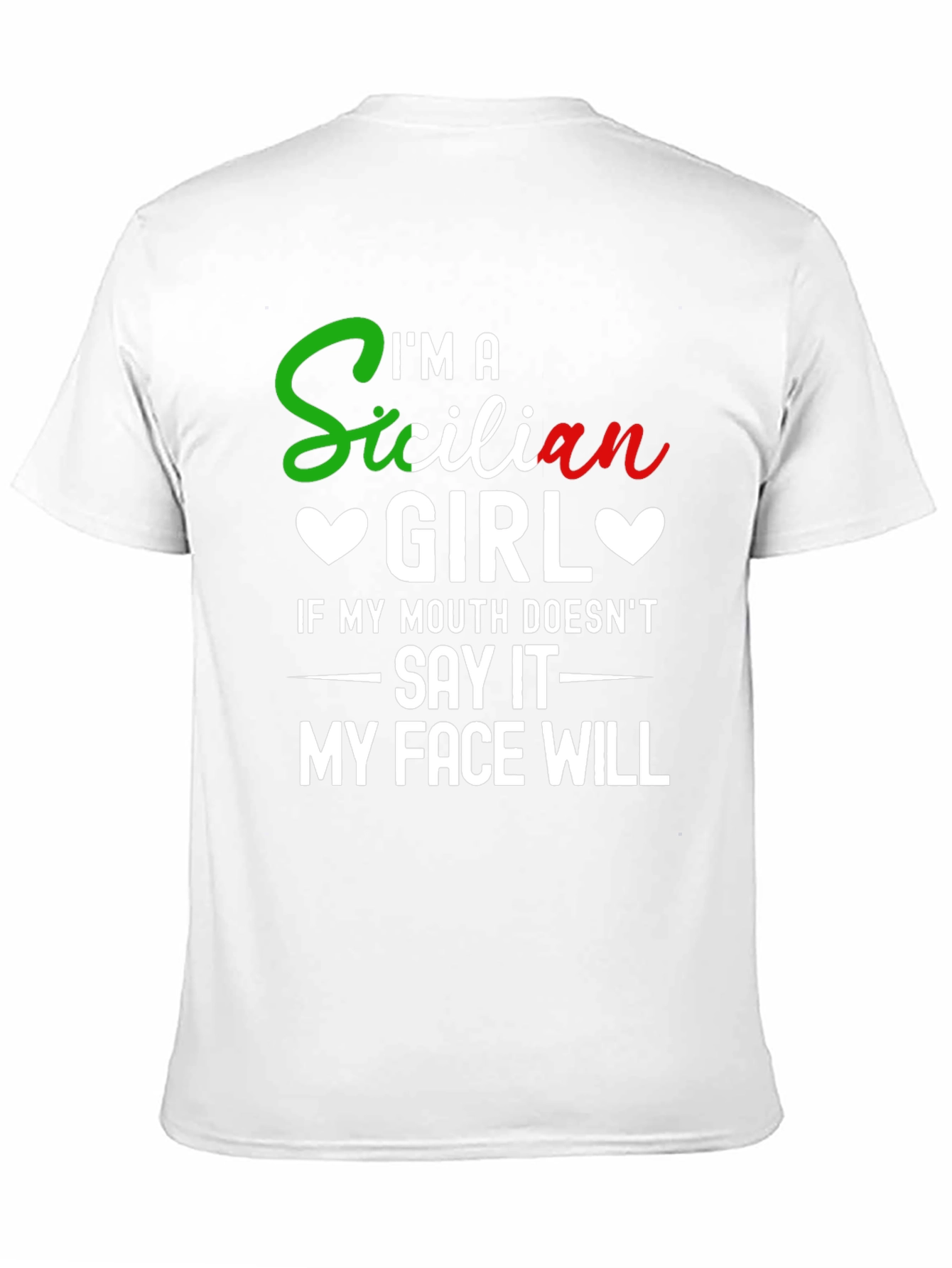 Black I'm a Sicilian Girl Funny T-Shirt view 11
