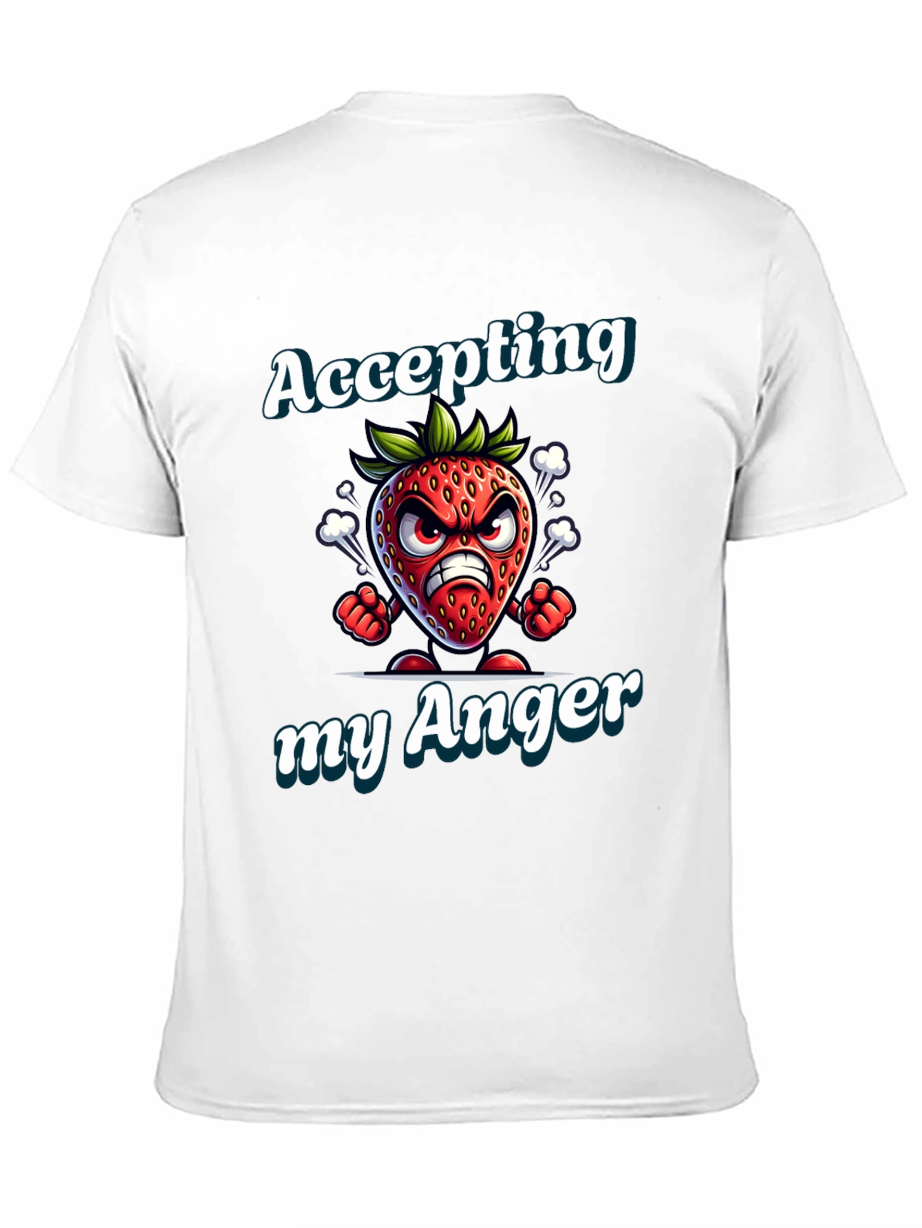 Black Accepting My Anger Strawberry Graphic T-Shirt view 11