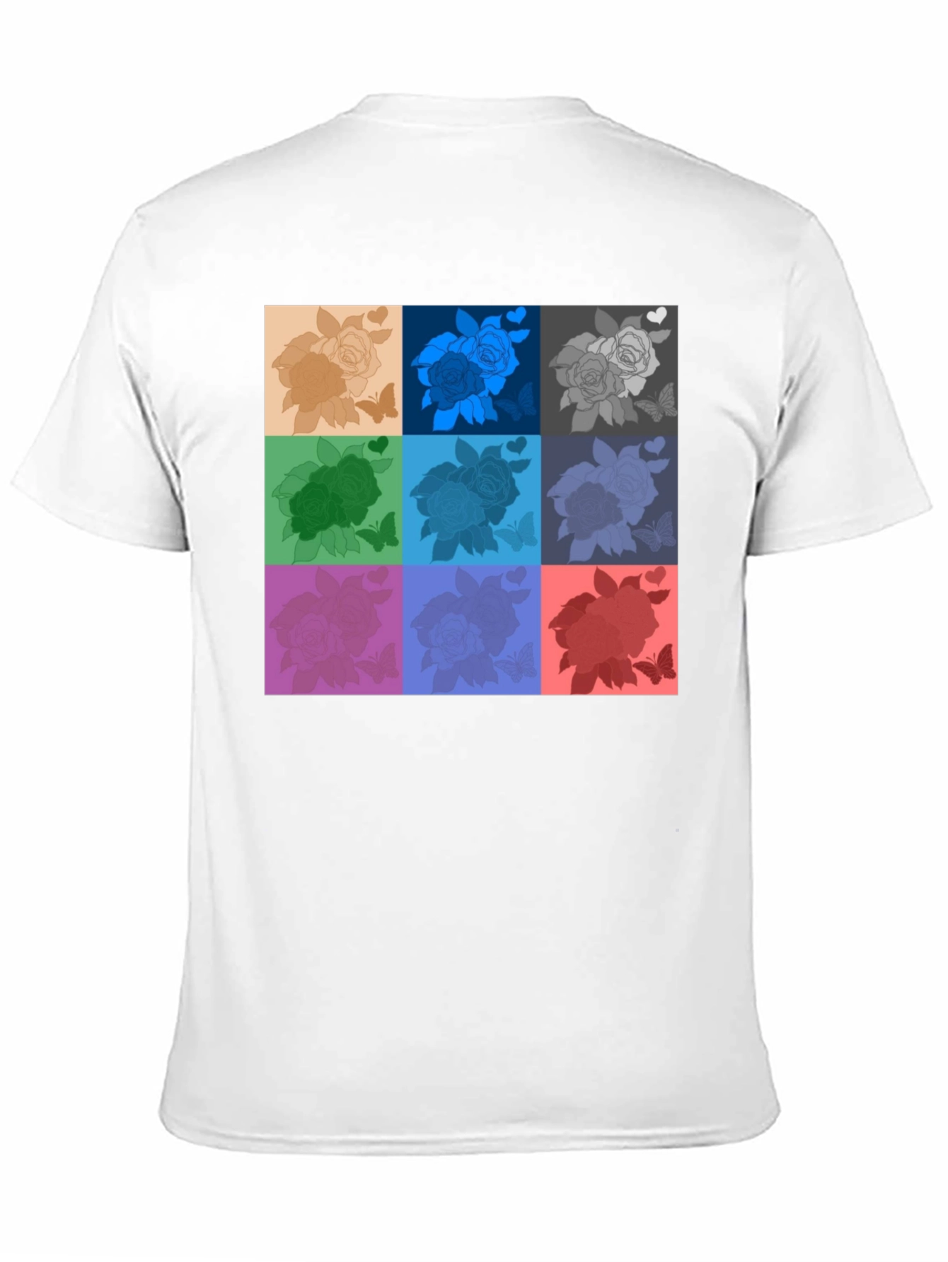 Black Retro Rose Pop Art T-Shirt - Stylish Graphic Tee view 11