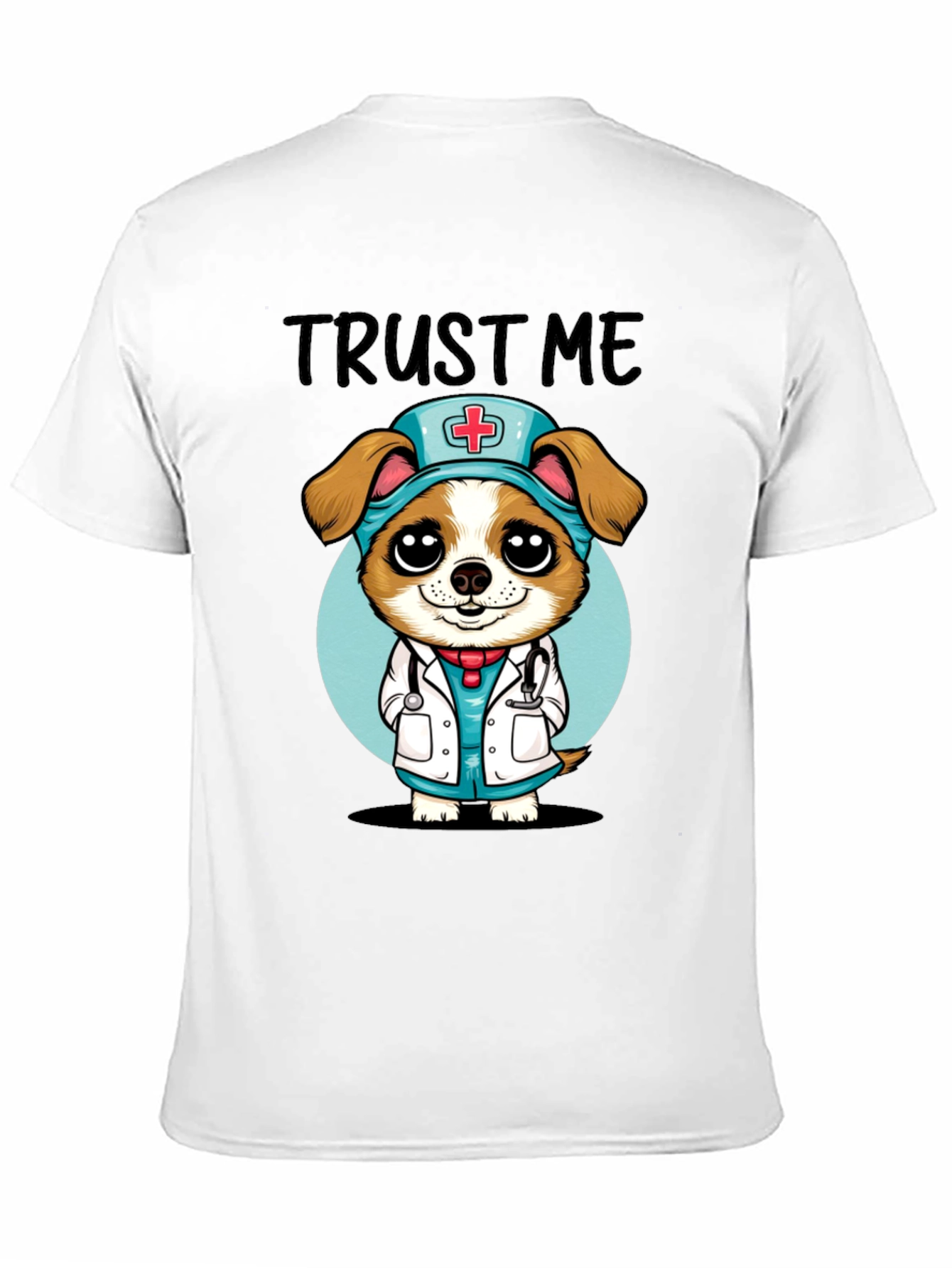 Black Trust Me, I'm a Dog-tor! Novelty T-Shirt view 11