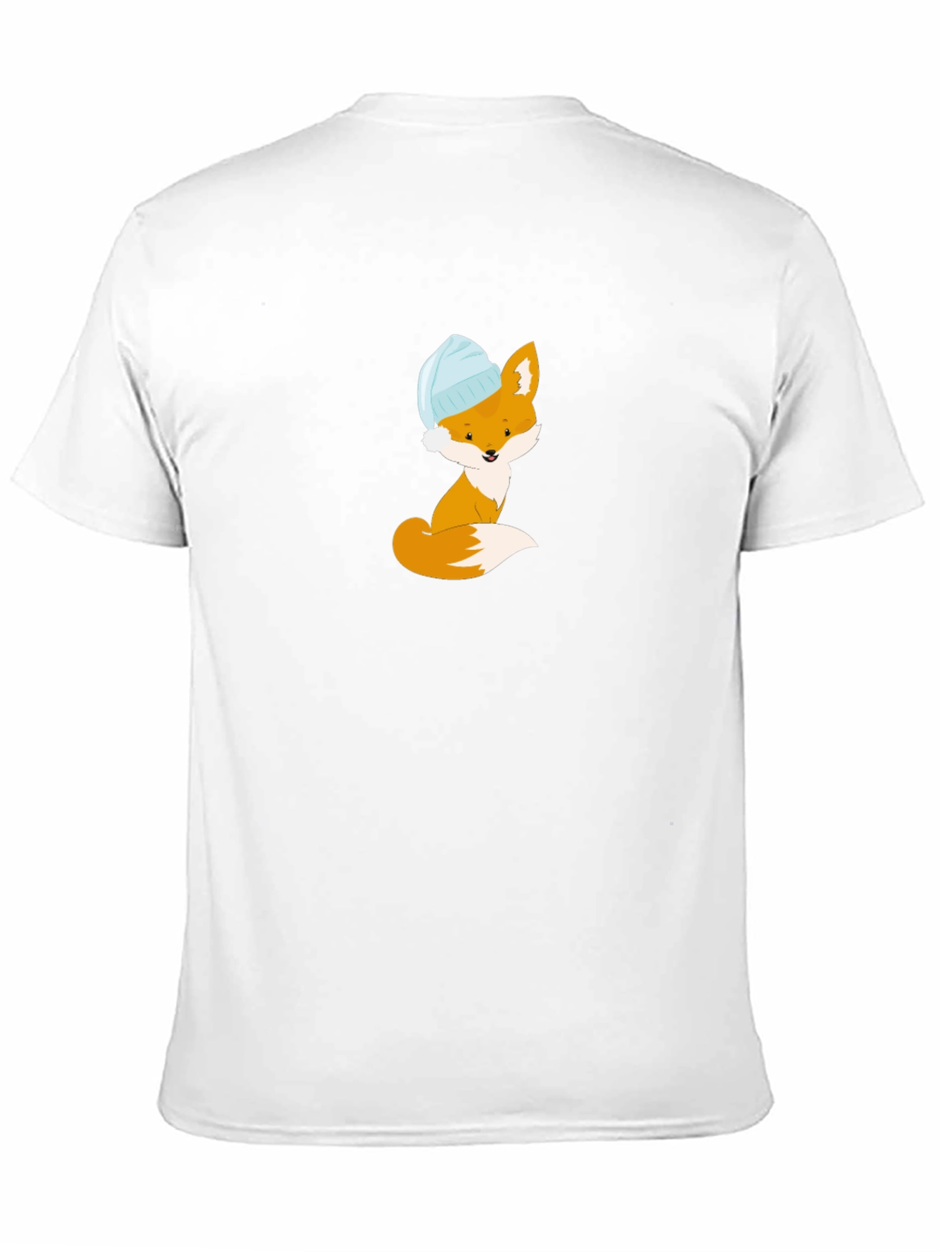 Black Fox with Beanie T-Shirt - Cute Animal Tee view 11