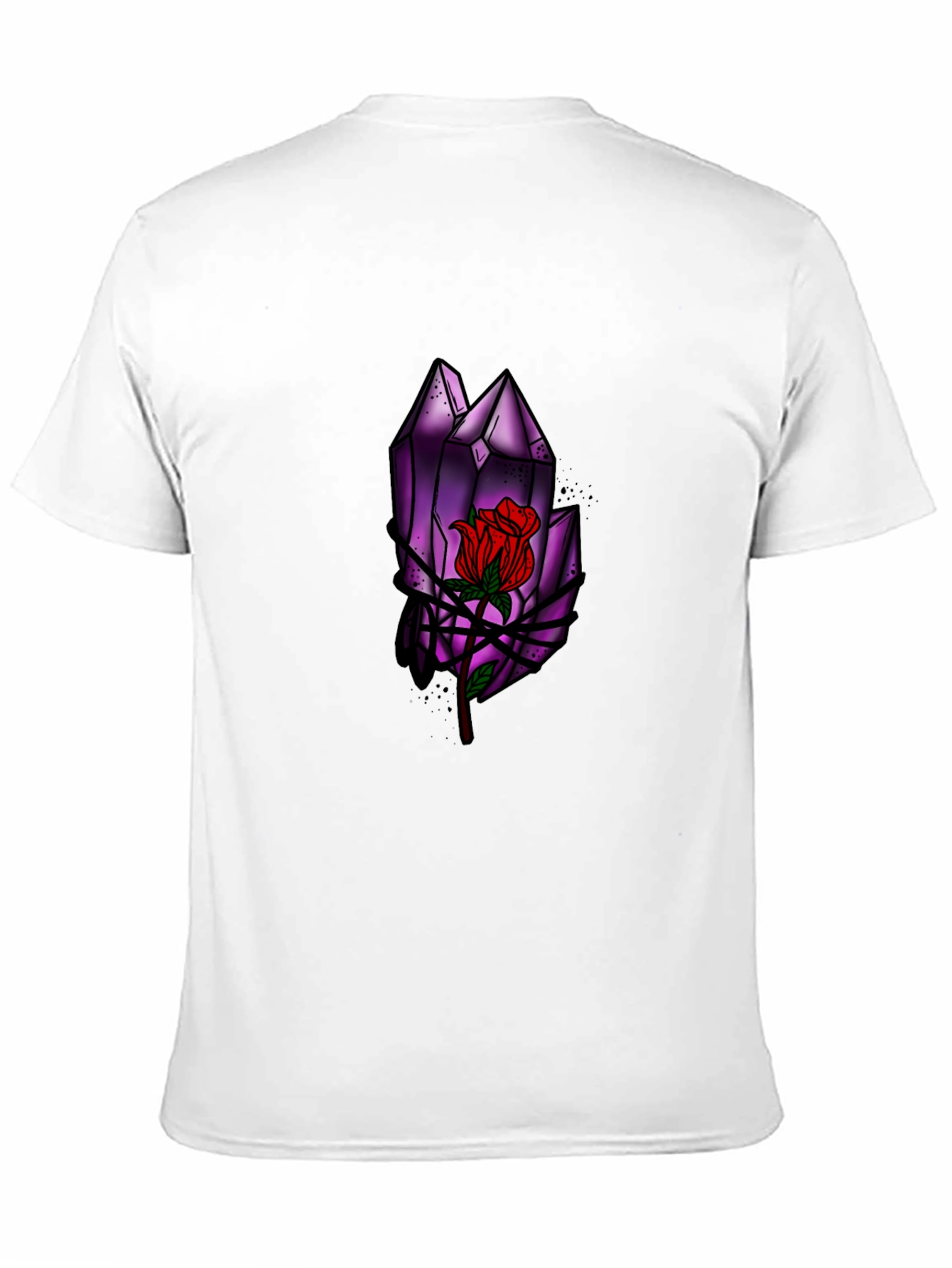 Black Crystal Rose Graphic Tee - Stylish Black T-Shirt view 11