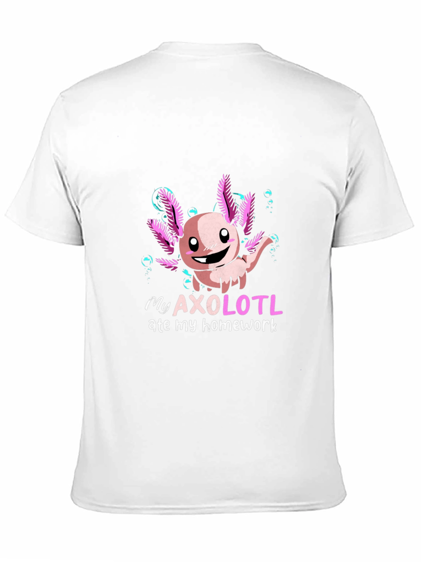 Black My Axolotl Ate My Homework T-Shirt view 11