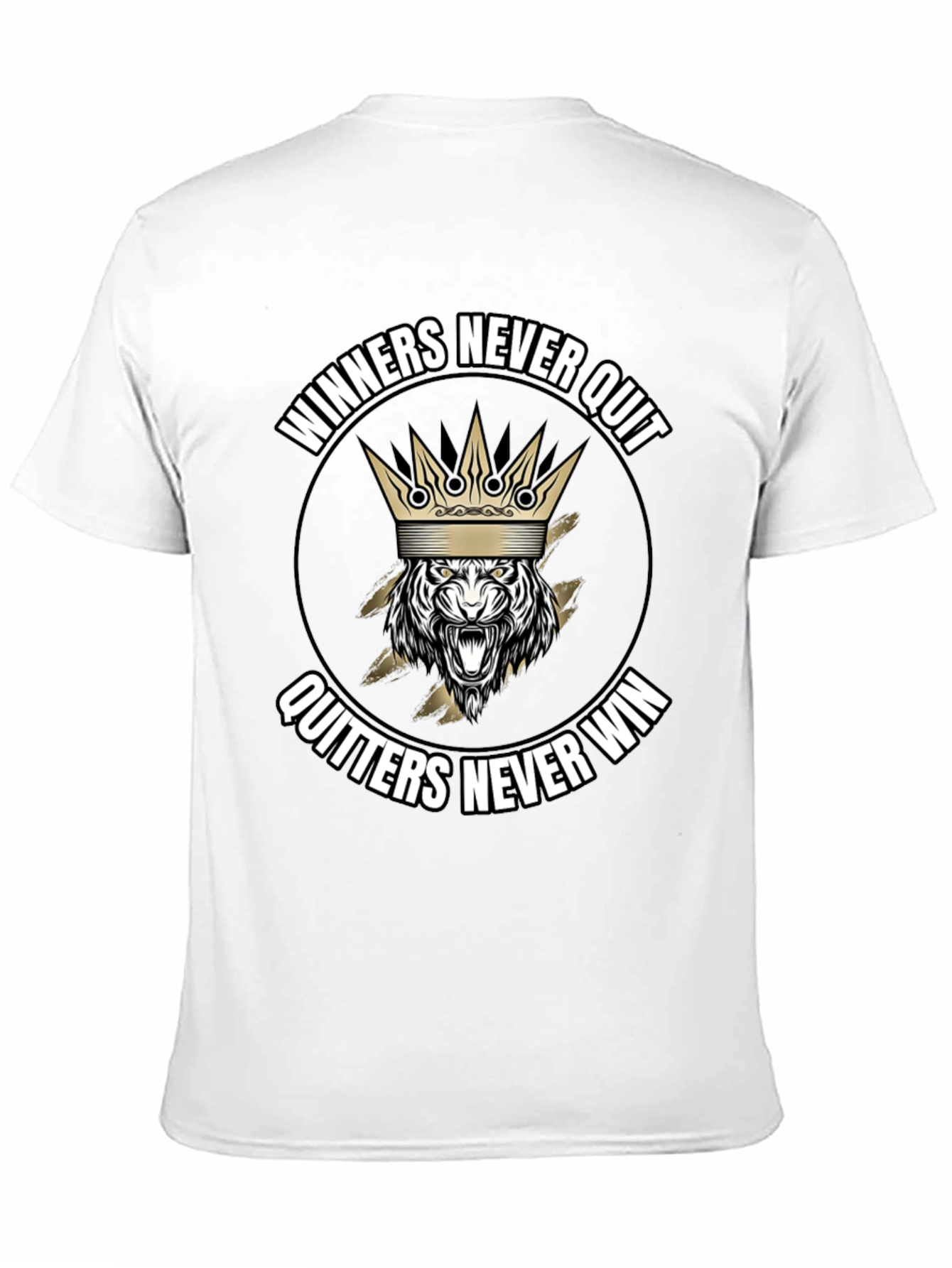 Black Winners Never Quit Graphic T-Shirt view 11