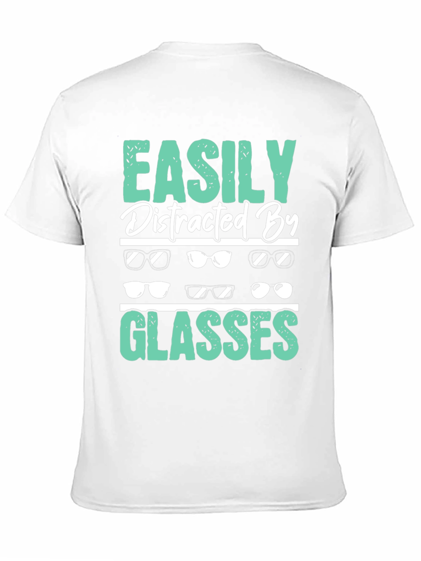 Black Easily Distracted By Glasses T-Shirt view 11