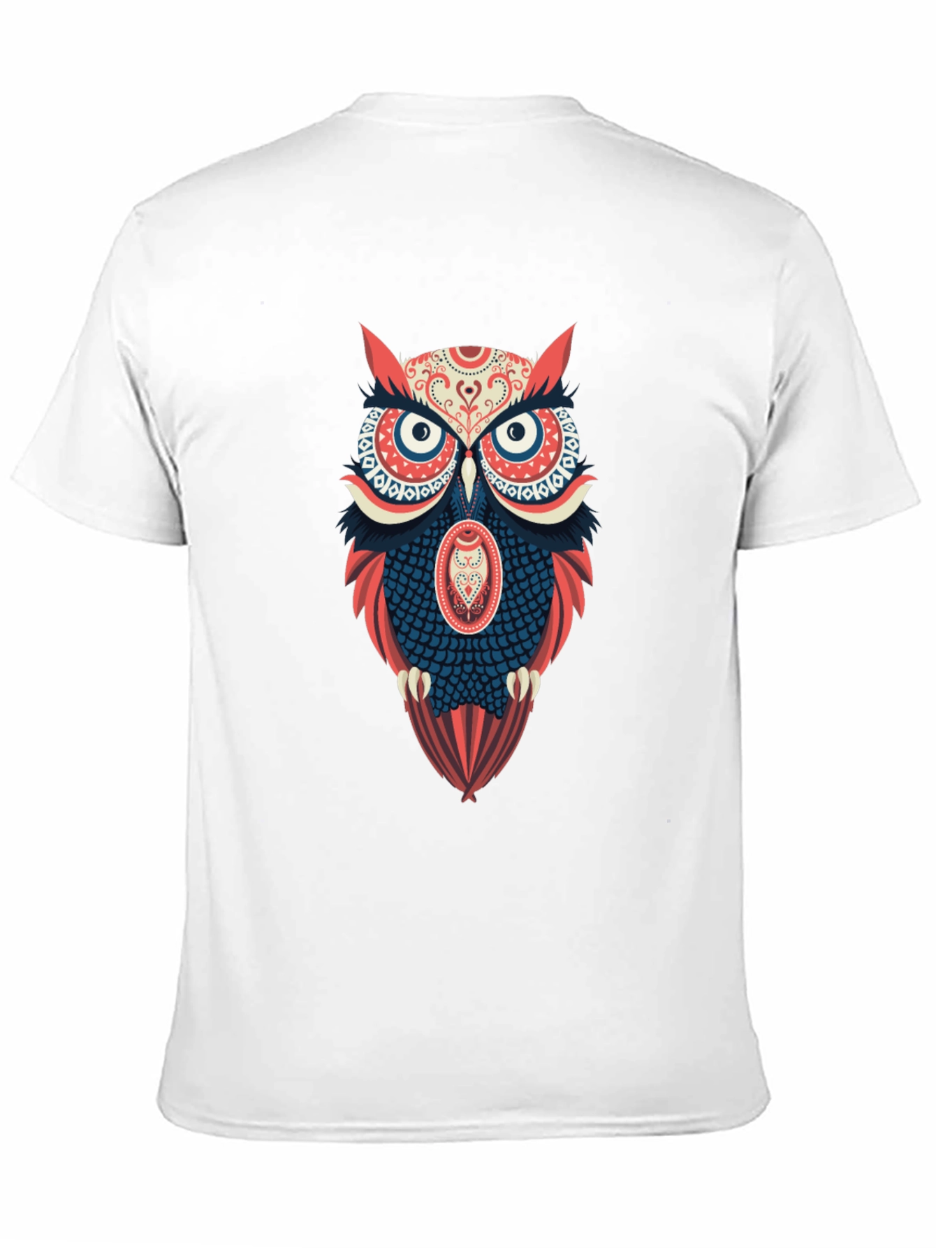 Black Owl Graphic Print Men's Black T-Shirt view 11