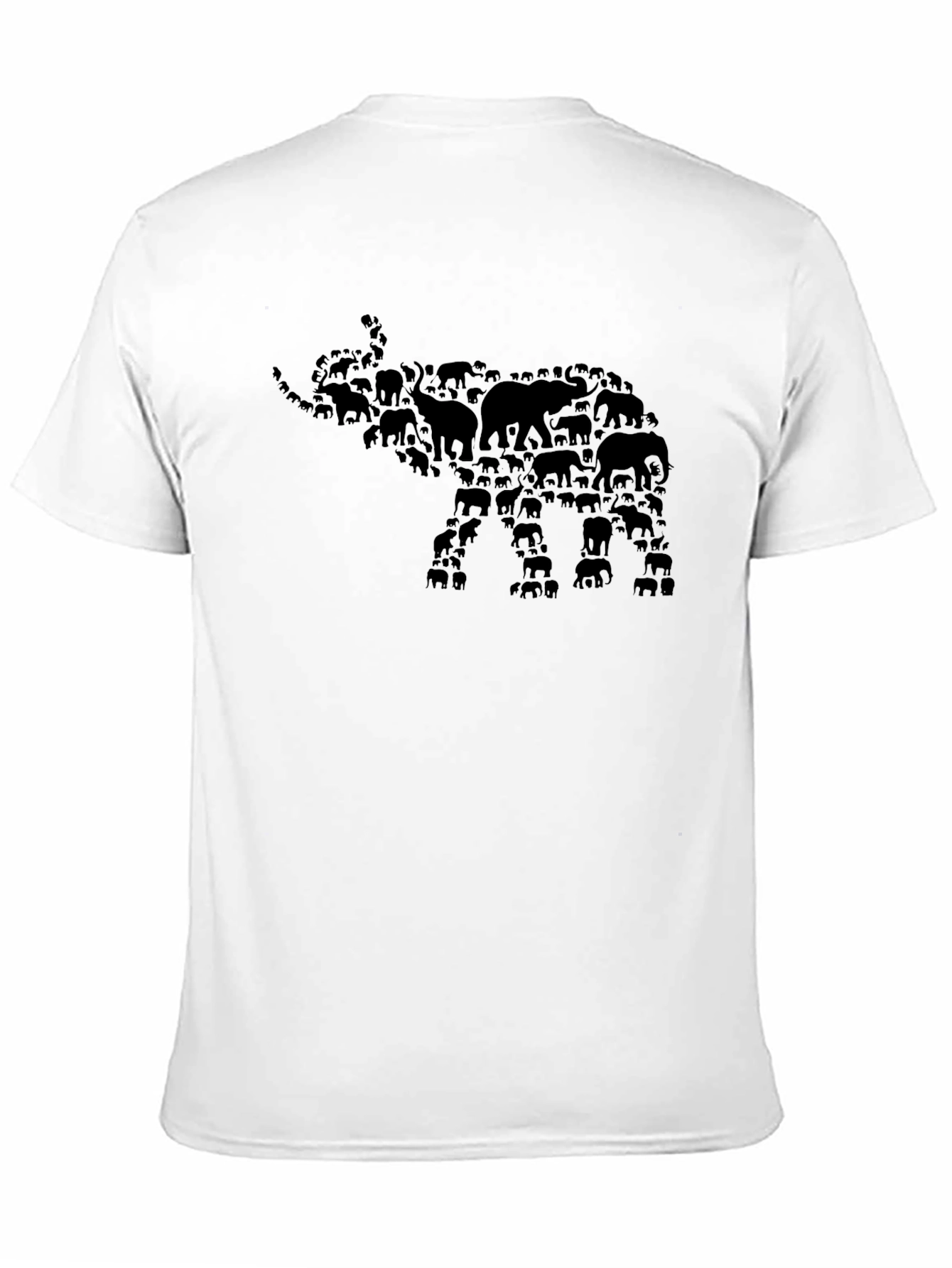 Black Elephant Silhouette Graphic Tee - Black view 11