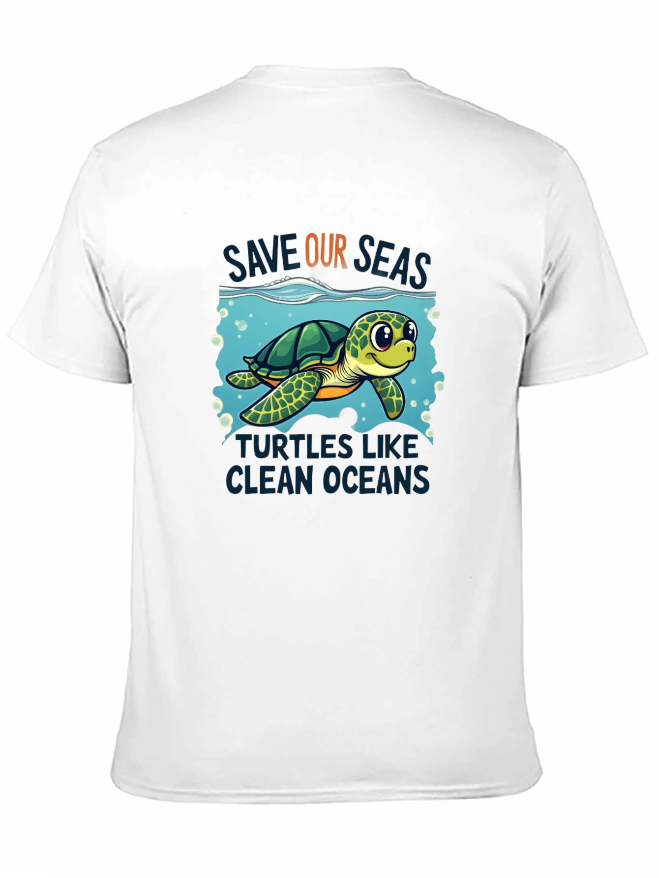 Black Save Our Seas Turtle Graphic Tee - Black view 11