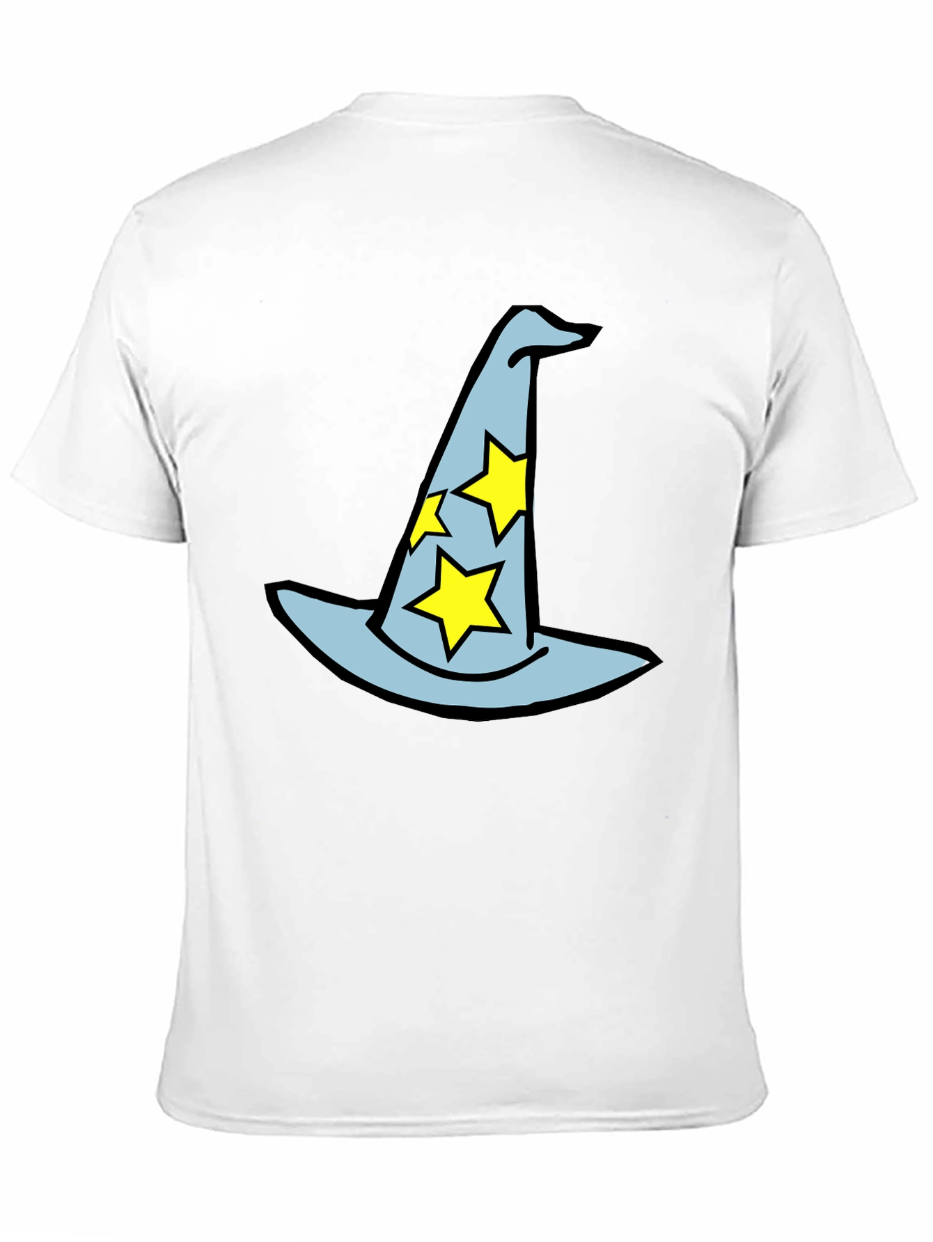 Black Wizard Hat Graphic Tee - Magical Star Design Black T-Shirt view 11