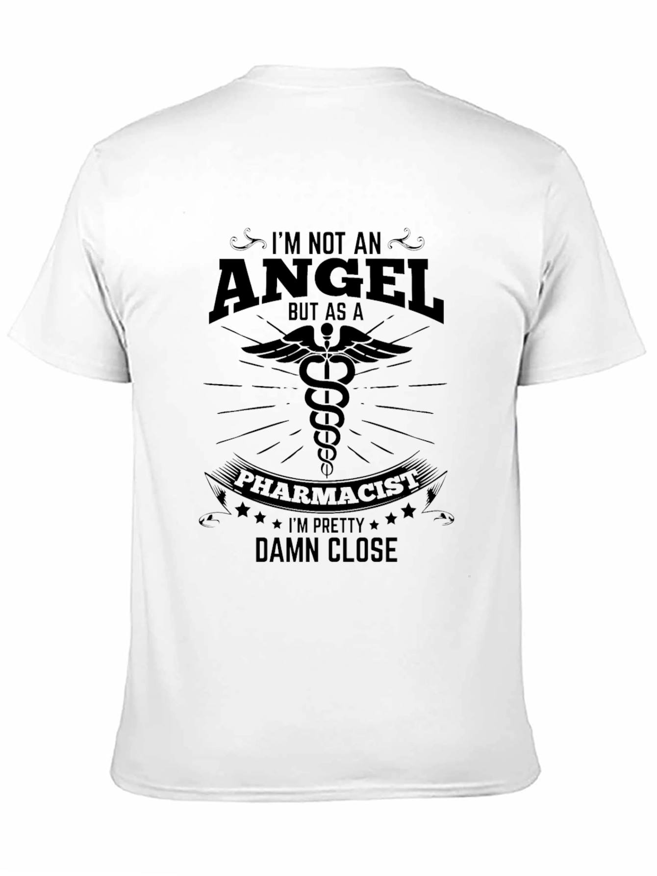 Black Pharmacist Angel Graphic Tee - Black Cotton Blend view 11