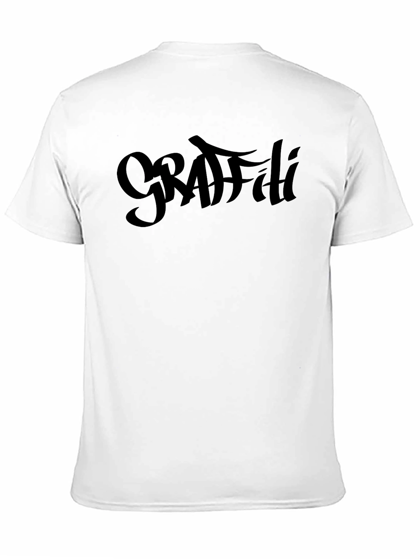 Black Grafiti Style T-Shirt - Bold Black Design view 11