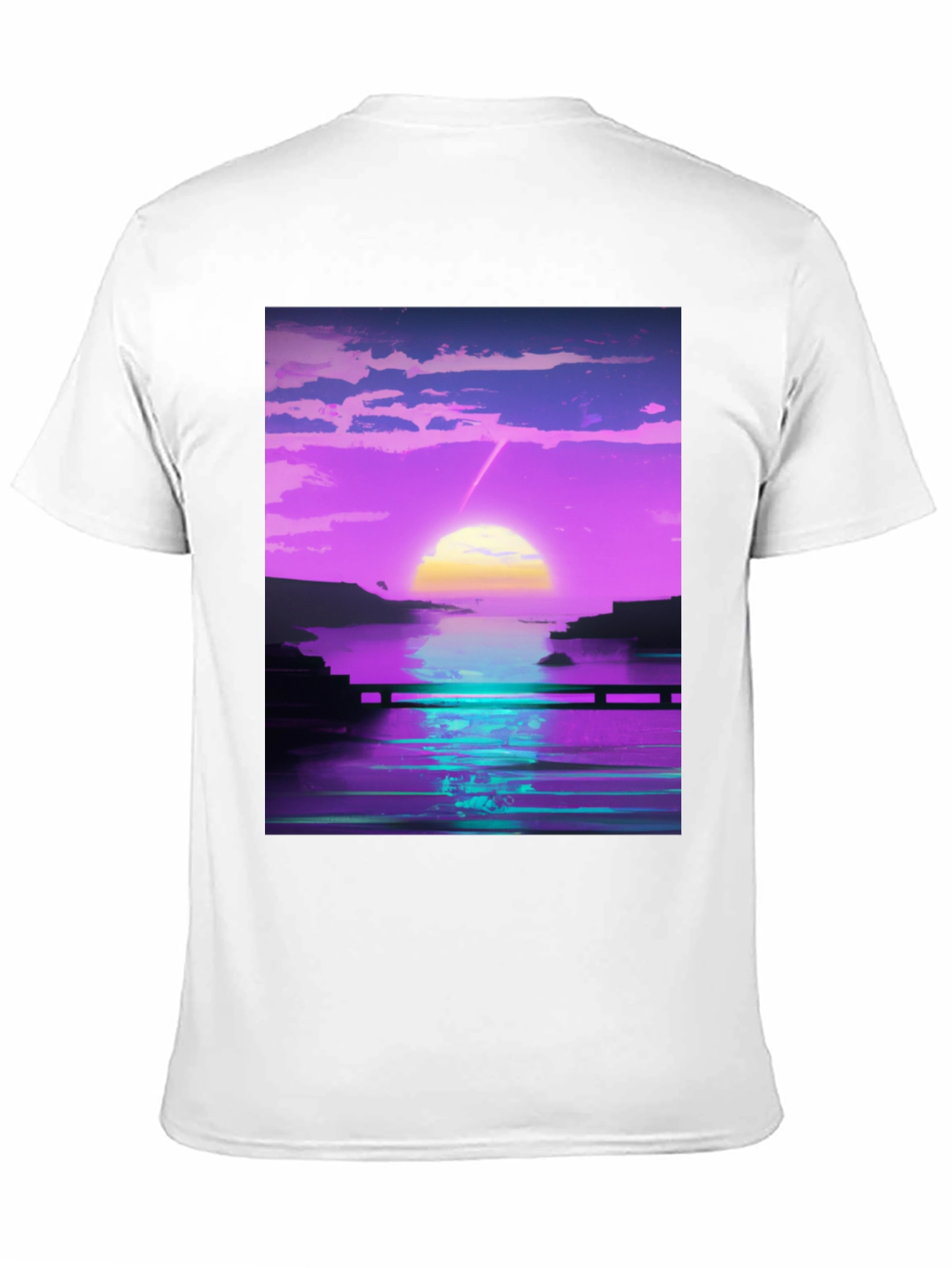 Black Vaporwave Sunset Graphic Tee - Retro Style view 11