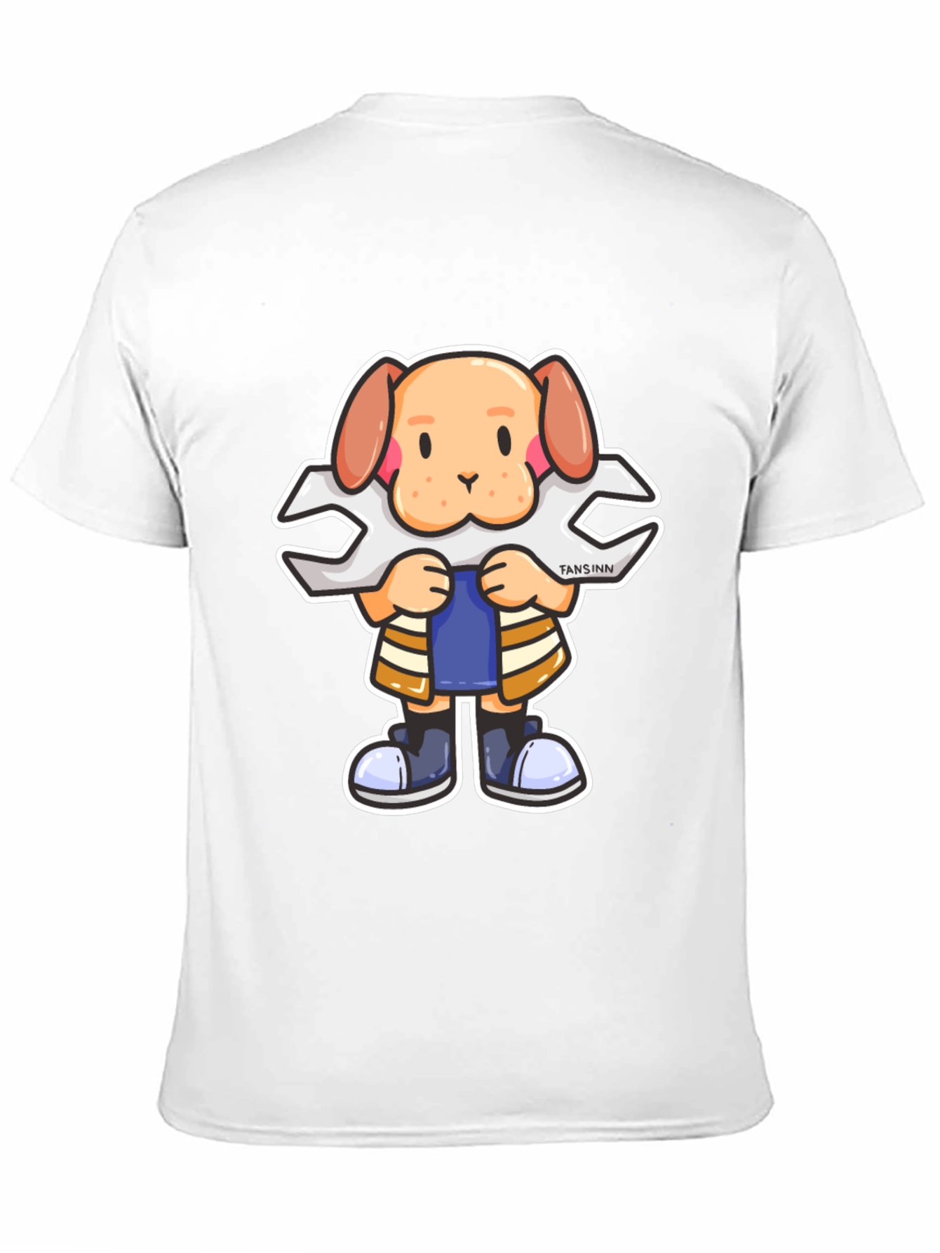 Black Dog Mechanic Cartoon Black T-Shirt view 11