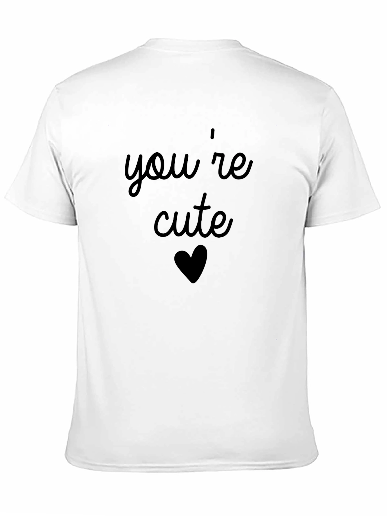 Black You're Cute Heart Graphic Tee - Black Cotton Blend Shirt view 11