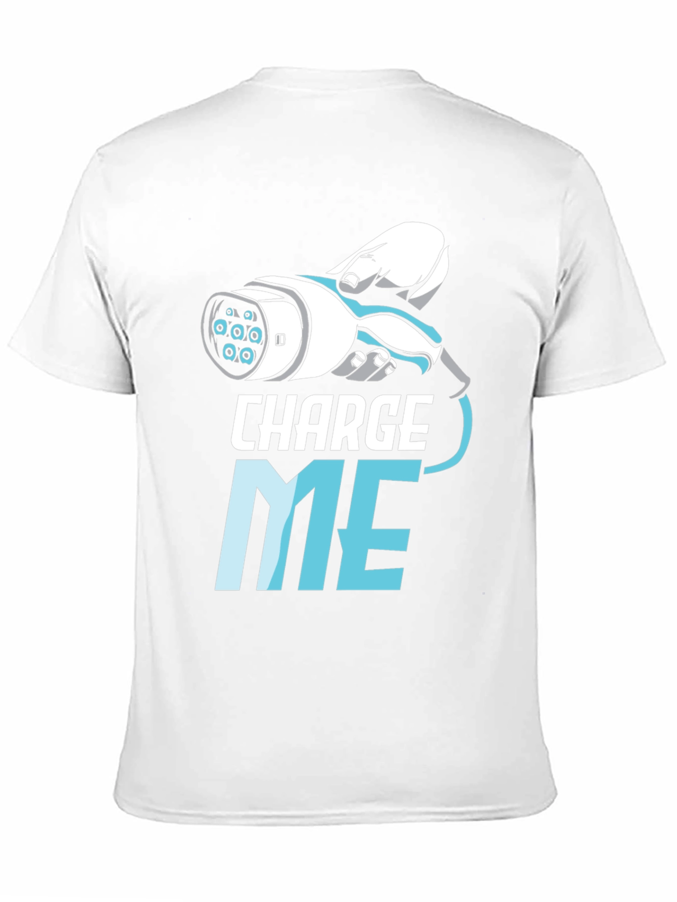 Black Charge Me EV Humor T-Shirt view 11