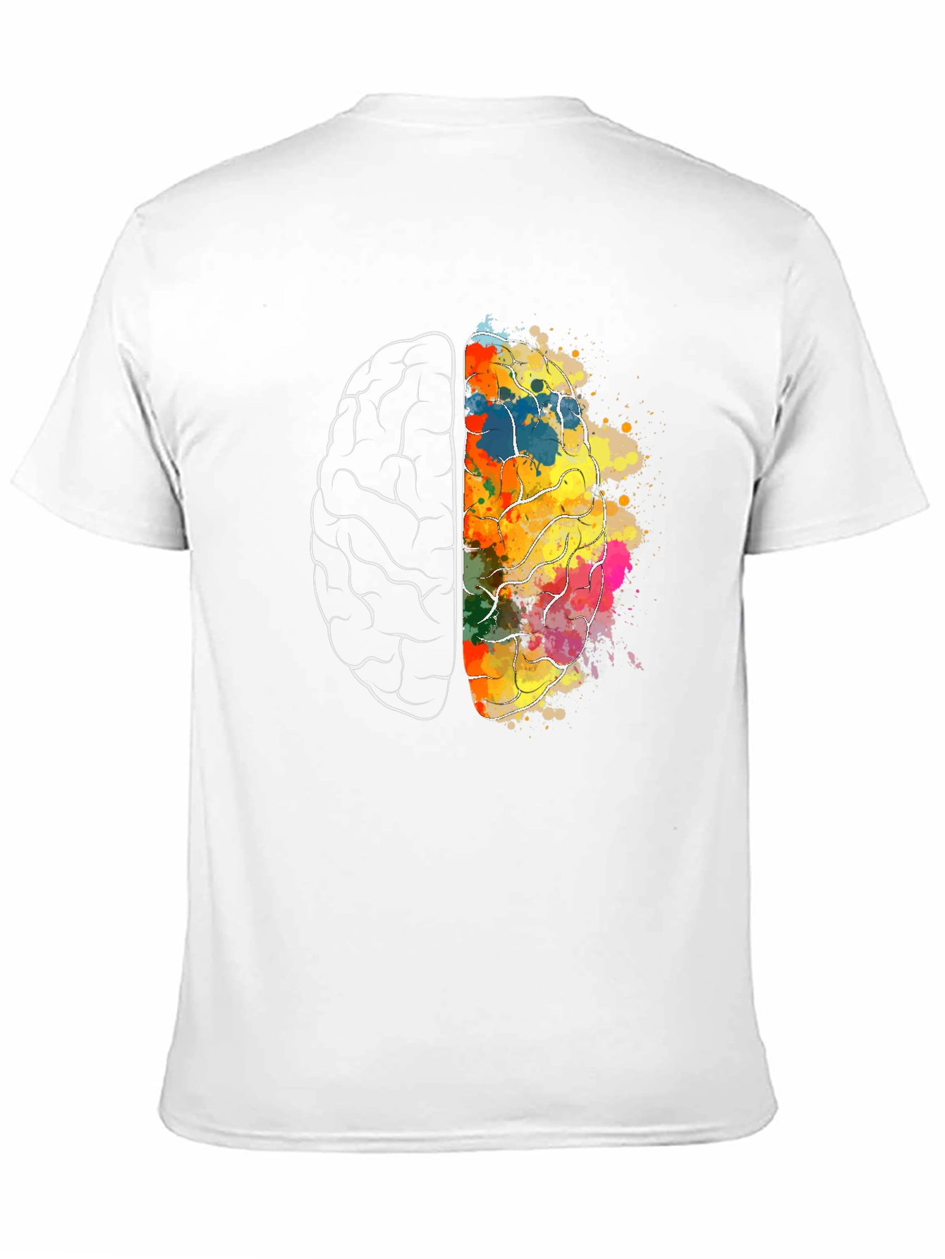 Black Brain Art Graphic T-Shirt - Creative Mind Tee view 11