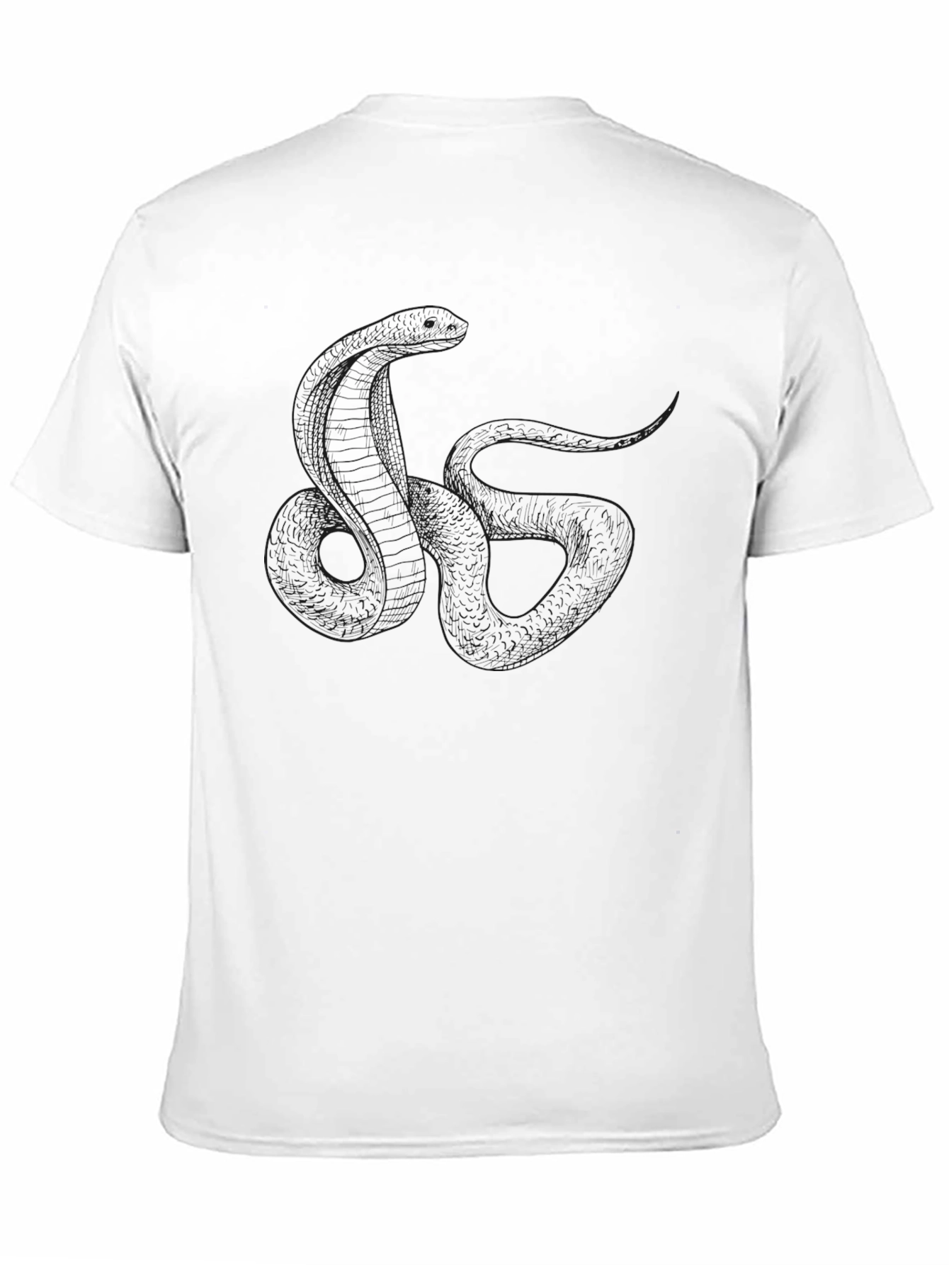 Black Men's Black Snake Print Crew Neck T-Shirt view 11