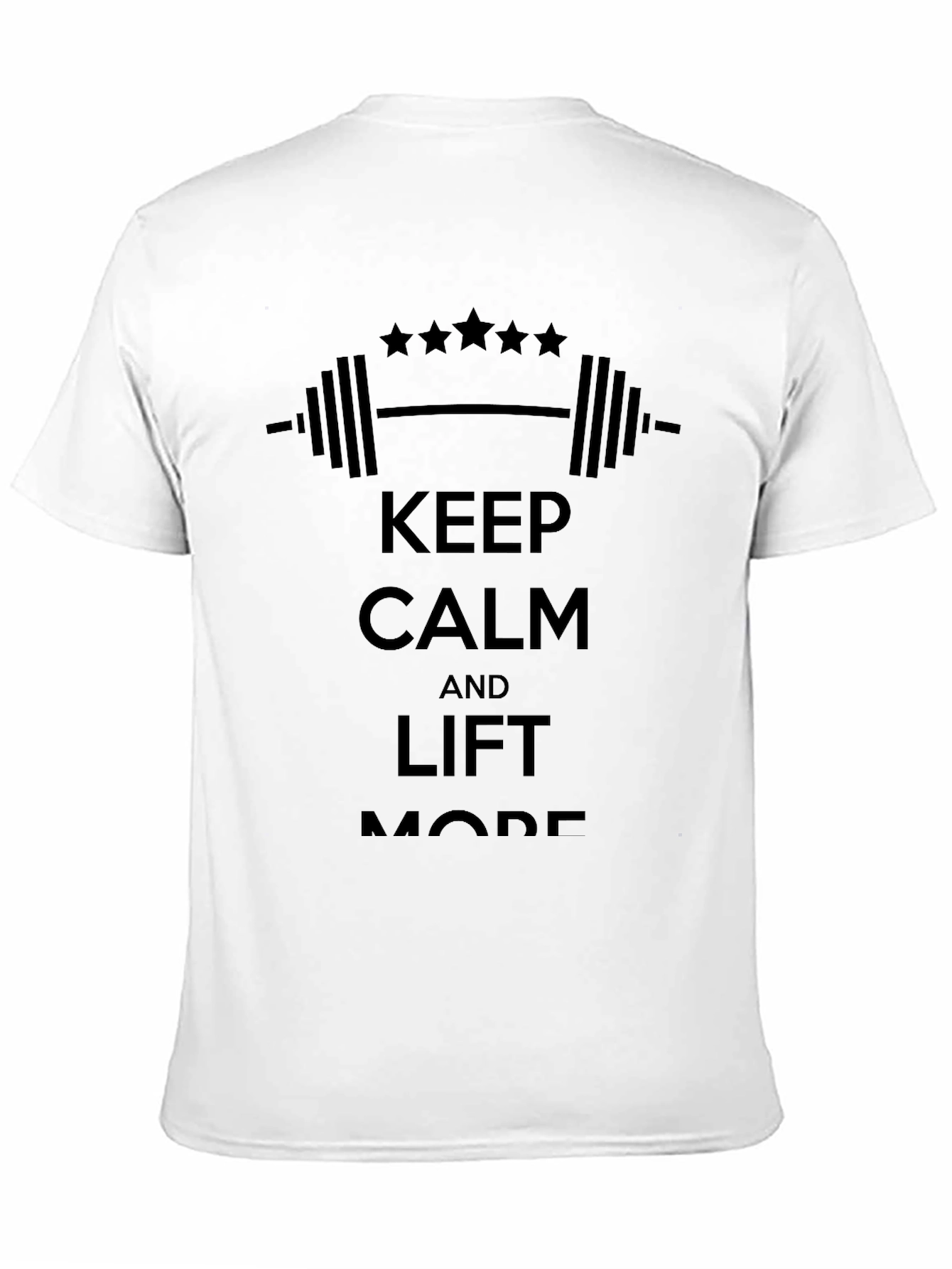 Black Keep Calm and Lift More Black T-Shirt view 11