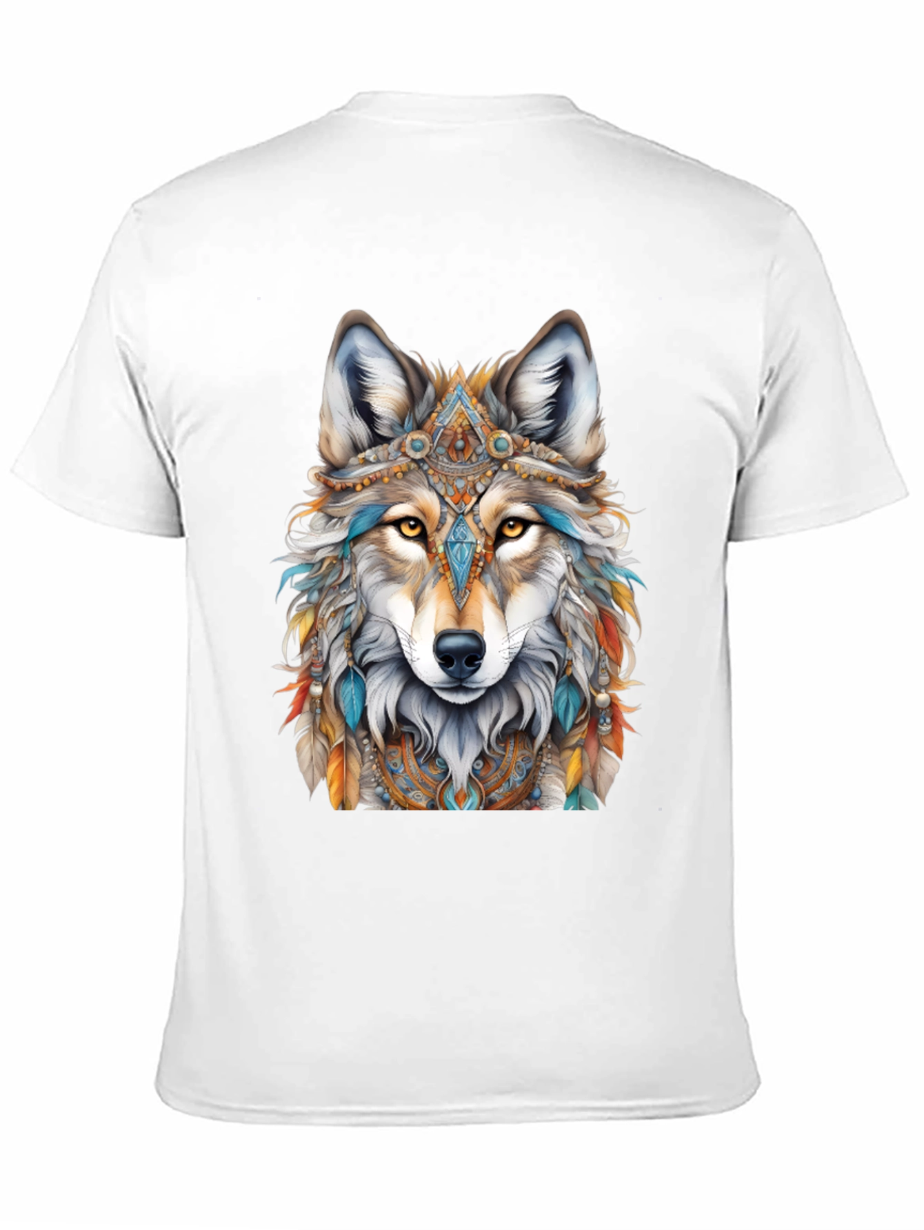 Wolf Spirit T-Shirt - Tribal Headdress Design - 11
