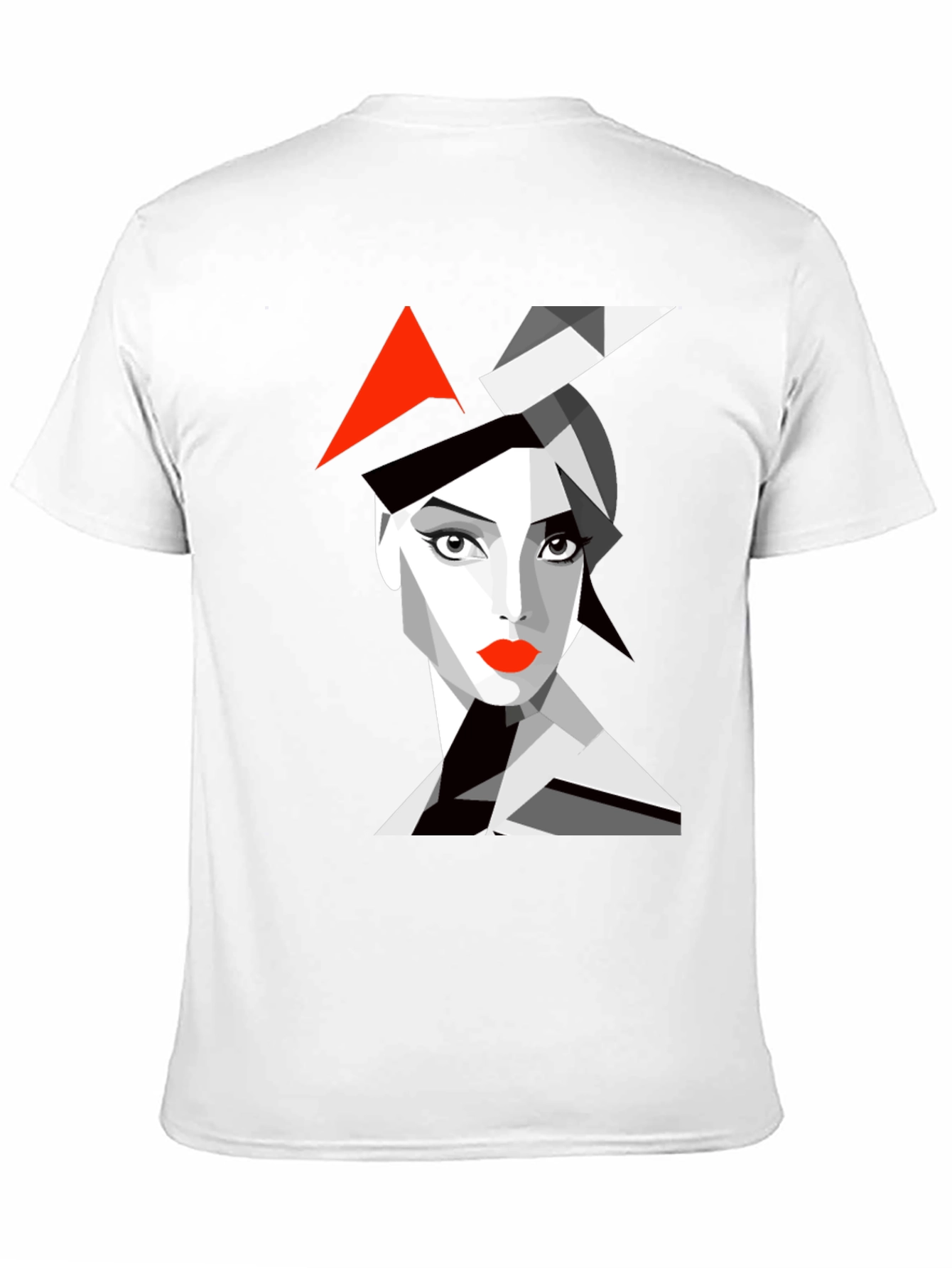 Black Abstract Woman Graphic Black T-Shirt view 11