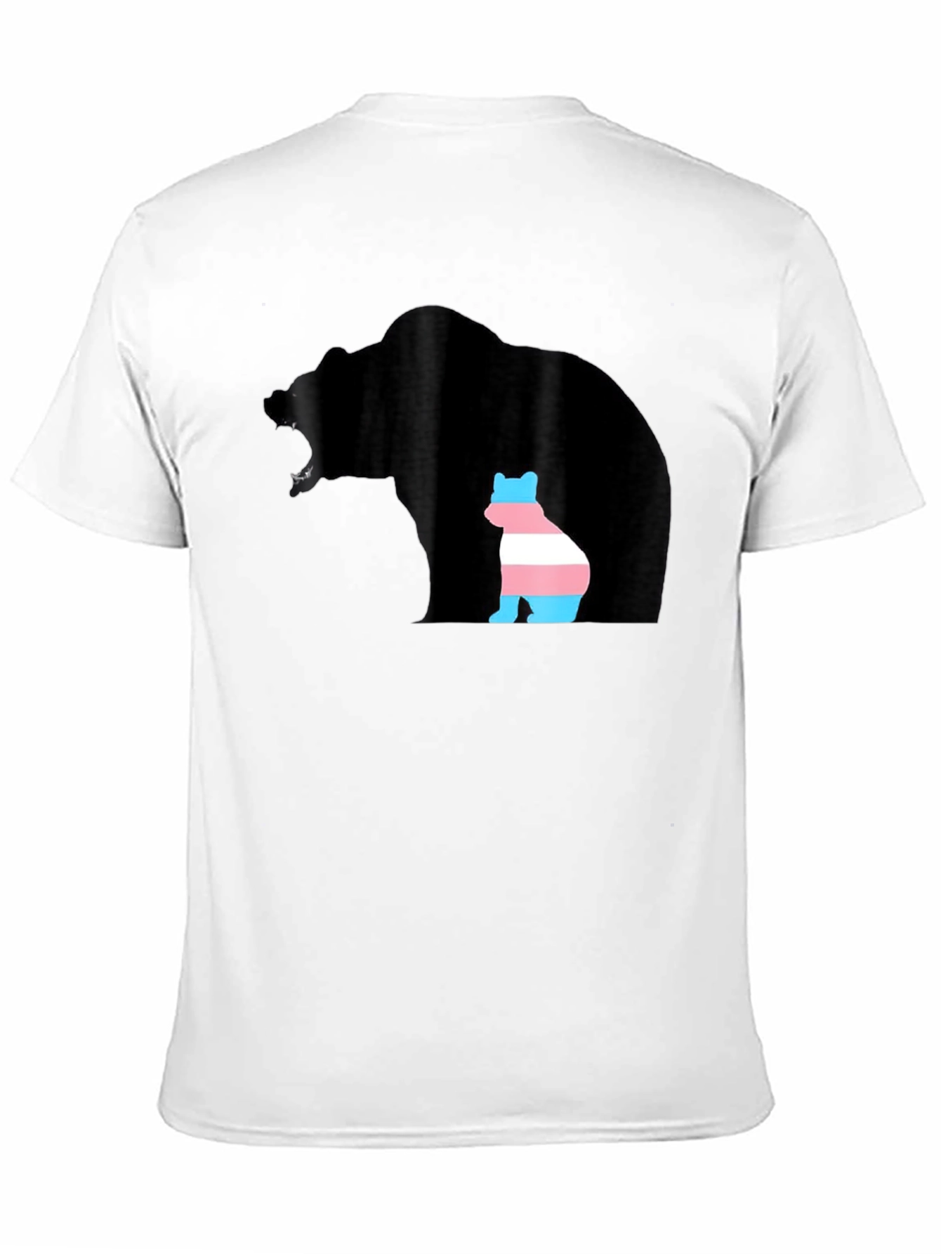 Black Transgender Pride Bear Graphic T-Shirt view 11
