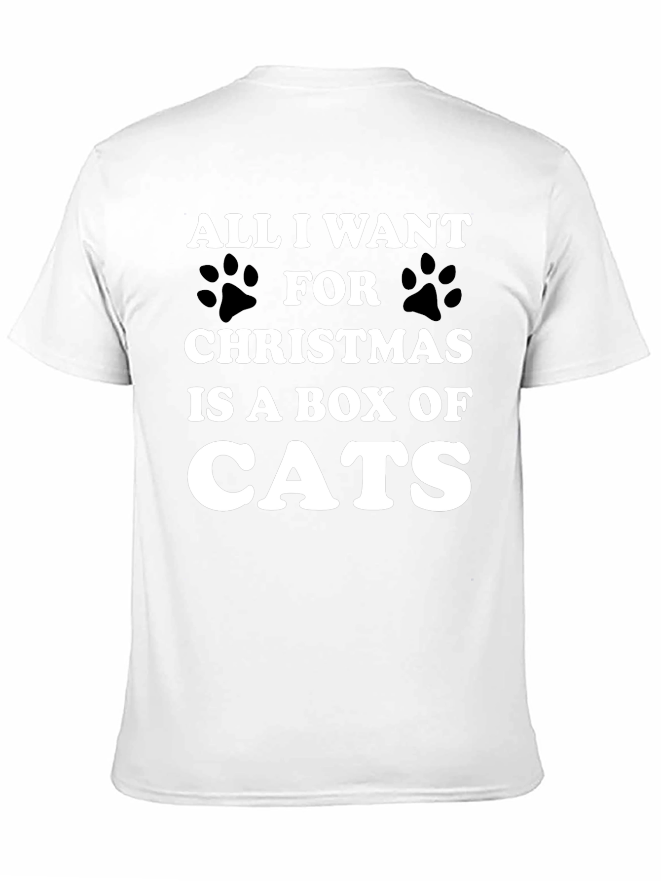 Black Funny Christmas Cat T-Shirt - Box of Cats Wish view 11