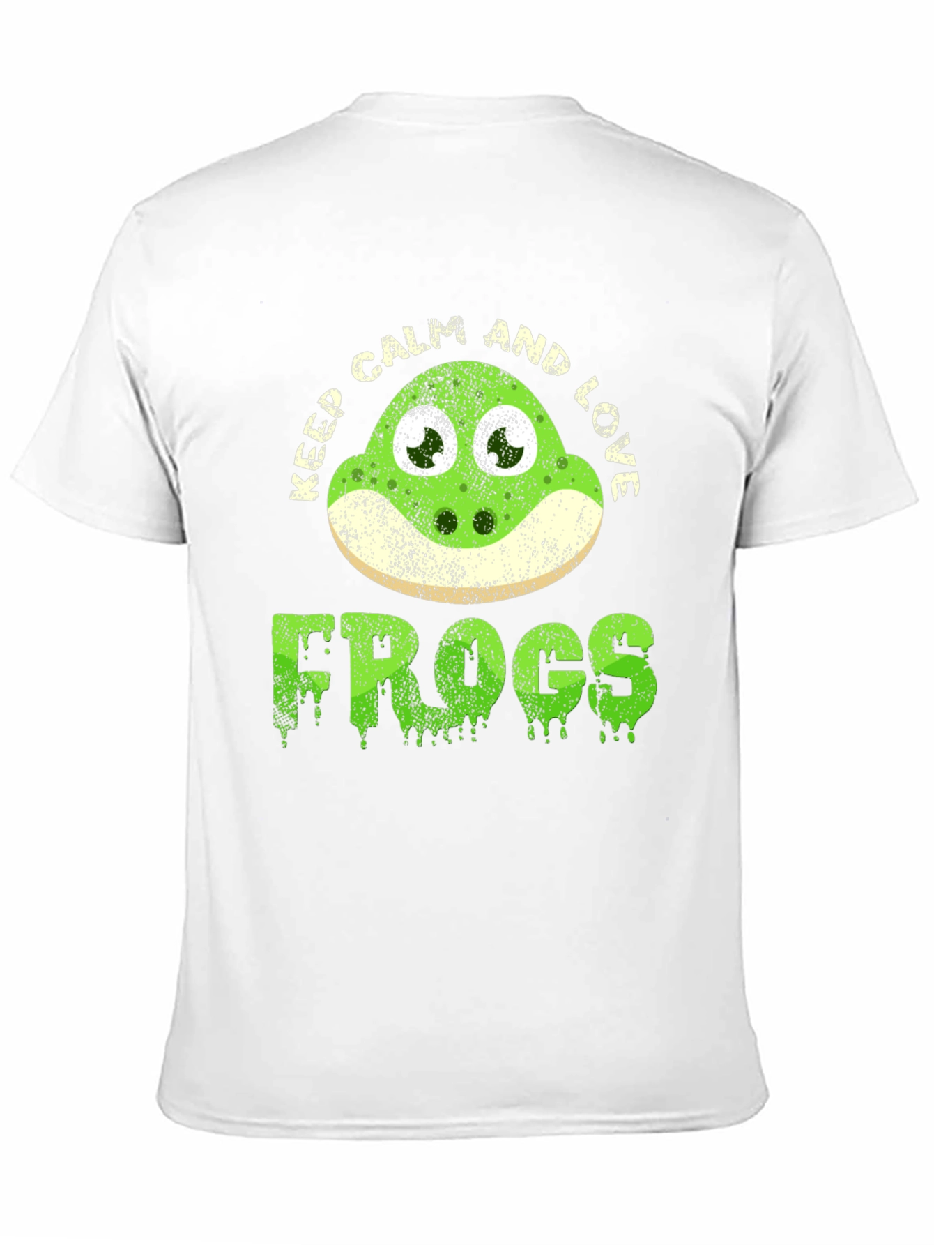 Black Keep Calm and Love Frogs Funny T-Shirt view 11
