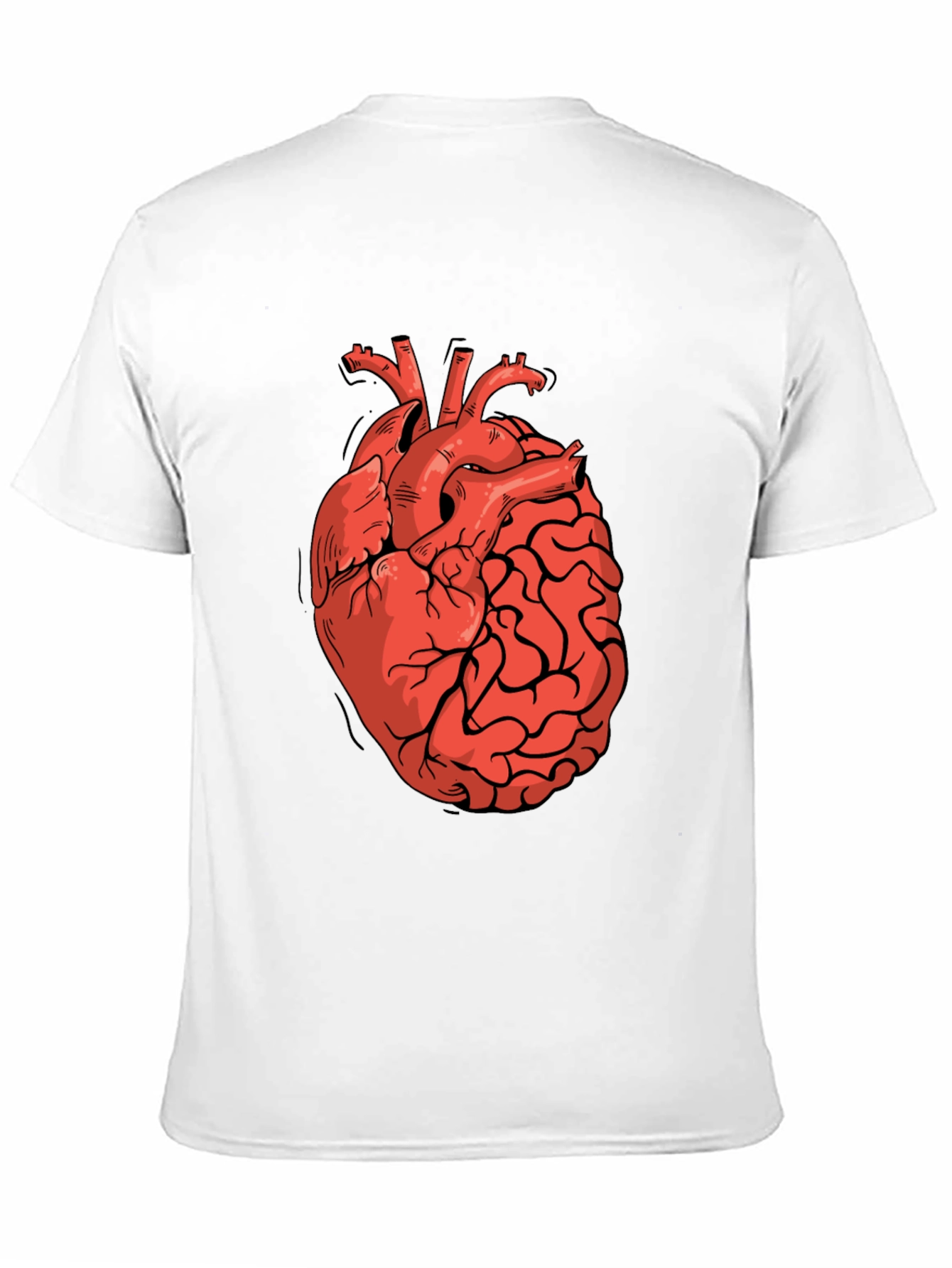 Black Heart-Brain Graphic Tee - Stylish Black T-Shirt view 11