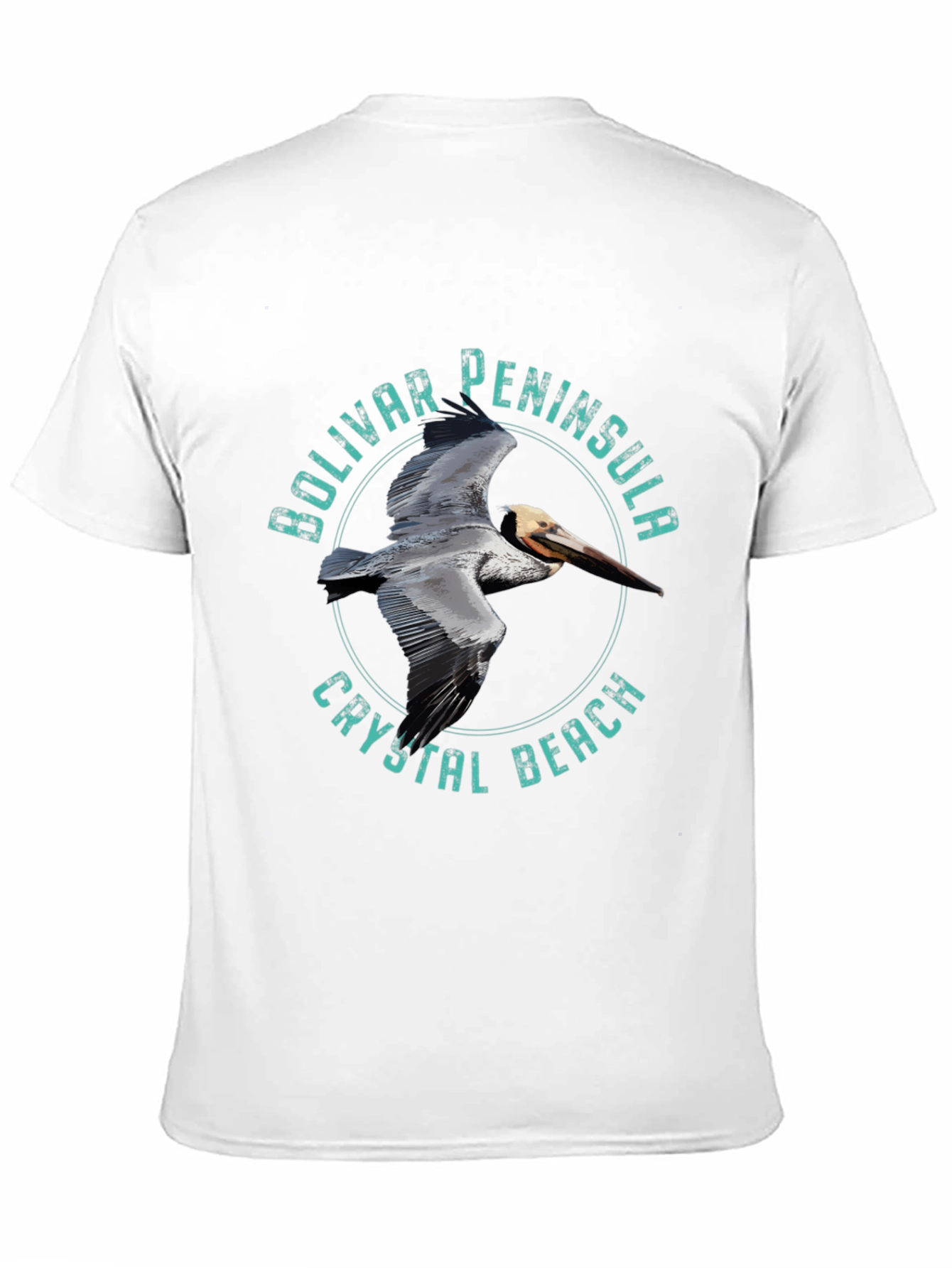 Black Bolivar Peninsula Crystal Beach Pelican Graphic Tee view 11