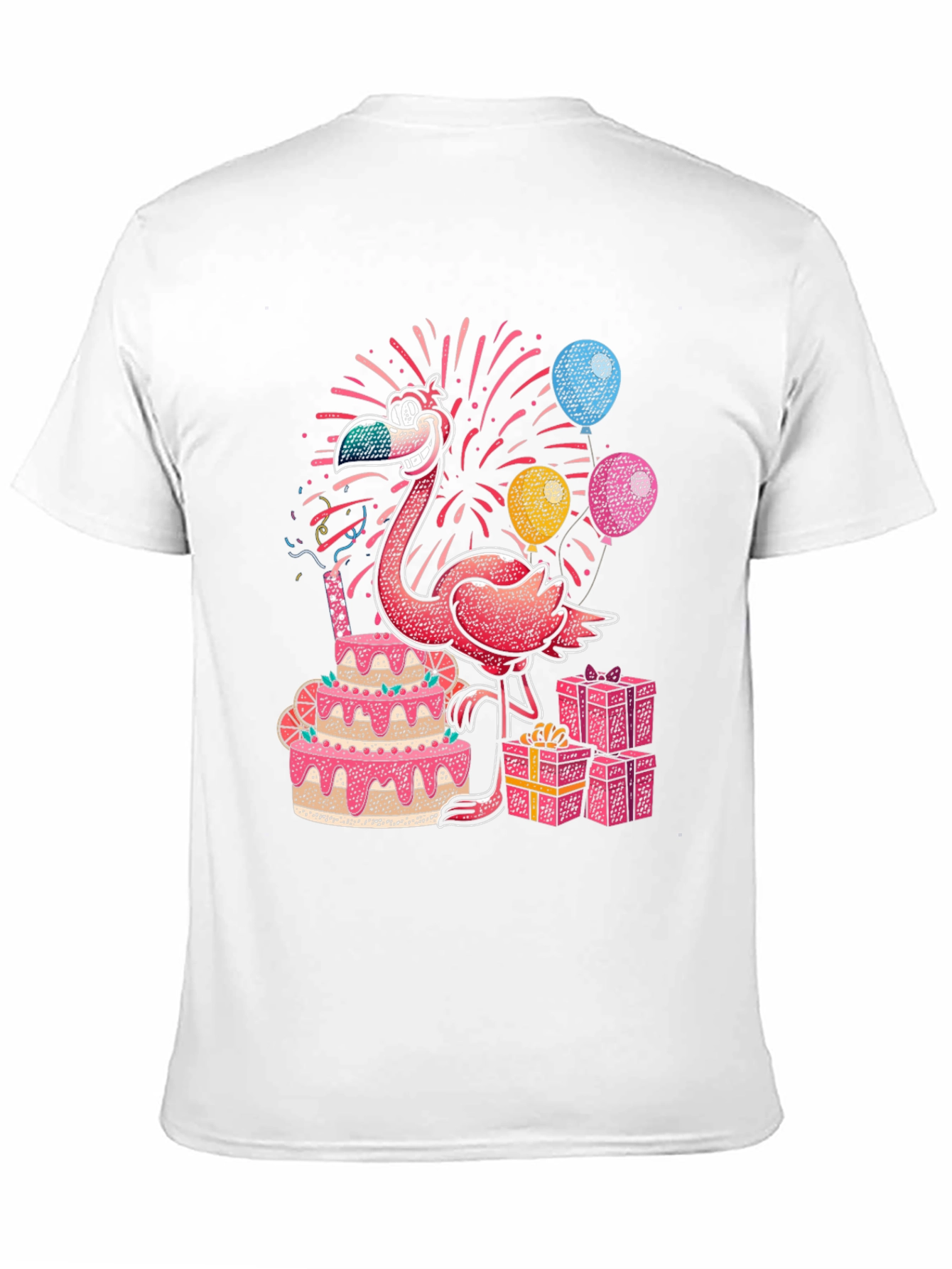 Black Flamingo Birthday Party T-Shirt view 11