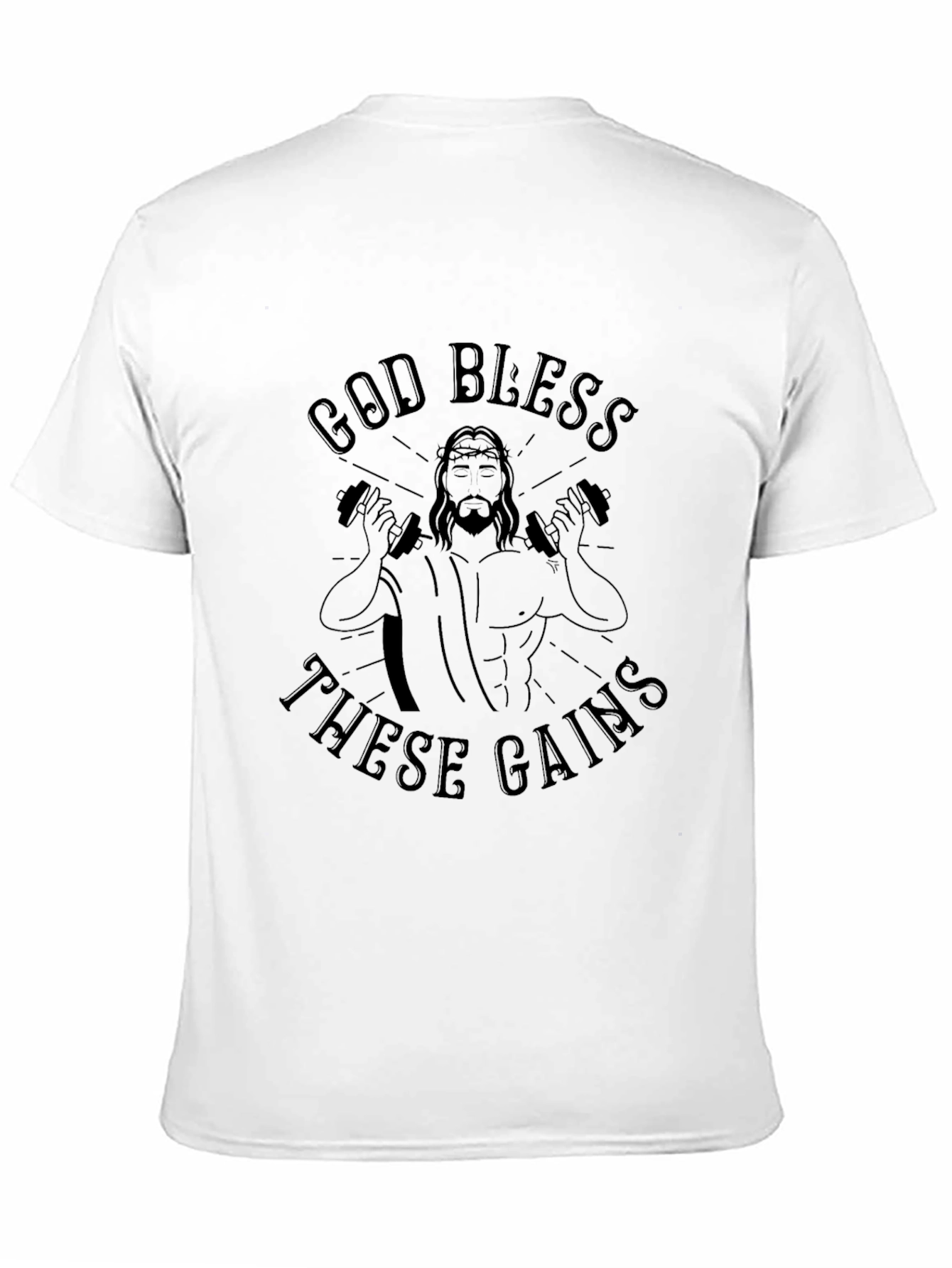 God Bless These Gains T-Shirt - Fitness & Faith Tee - 11