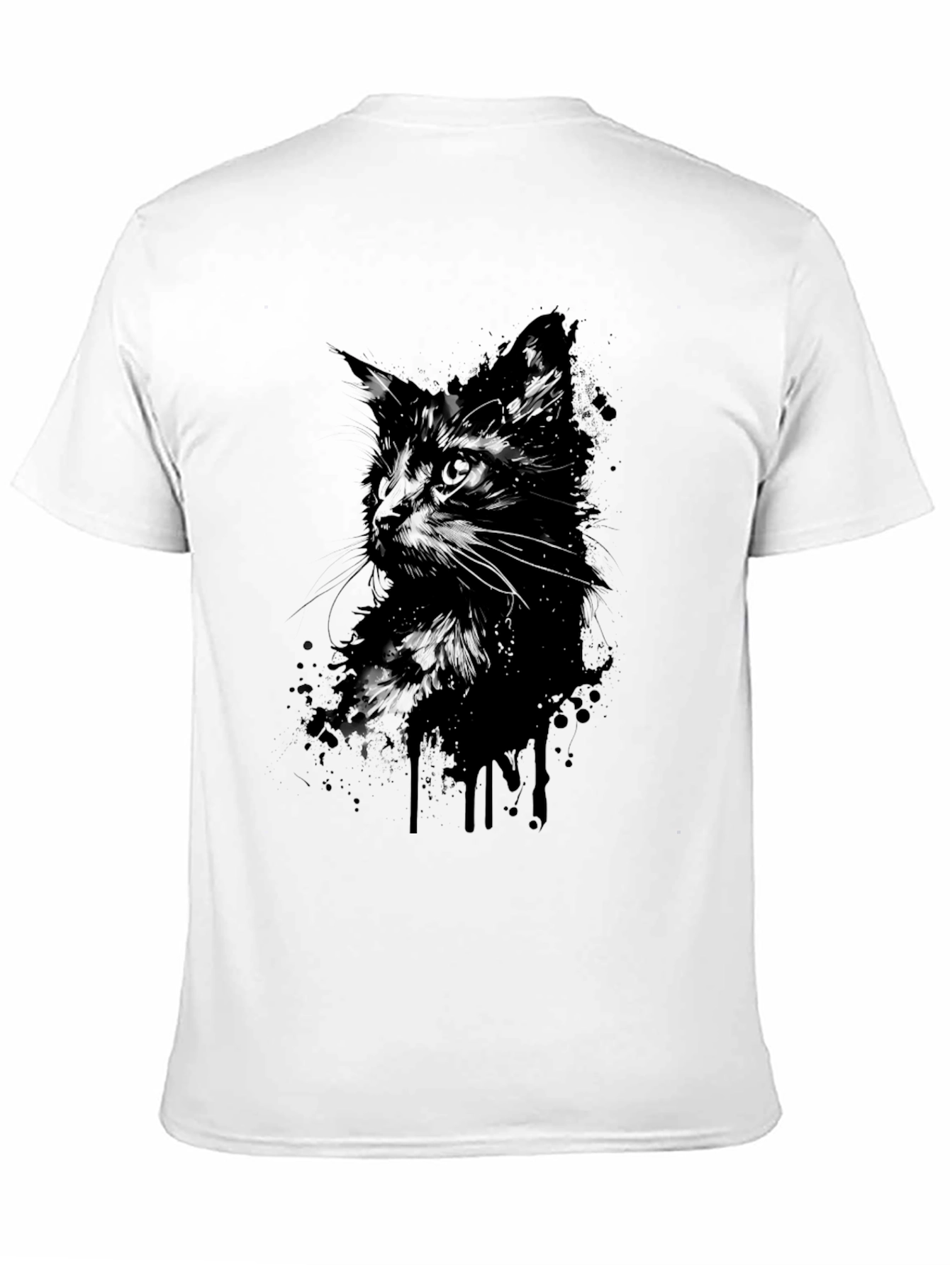 Black Black Cat Silhouette Graphic T-Shirt - Mens view 11