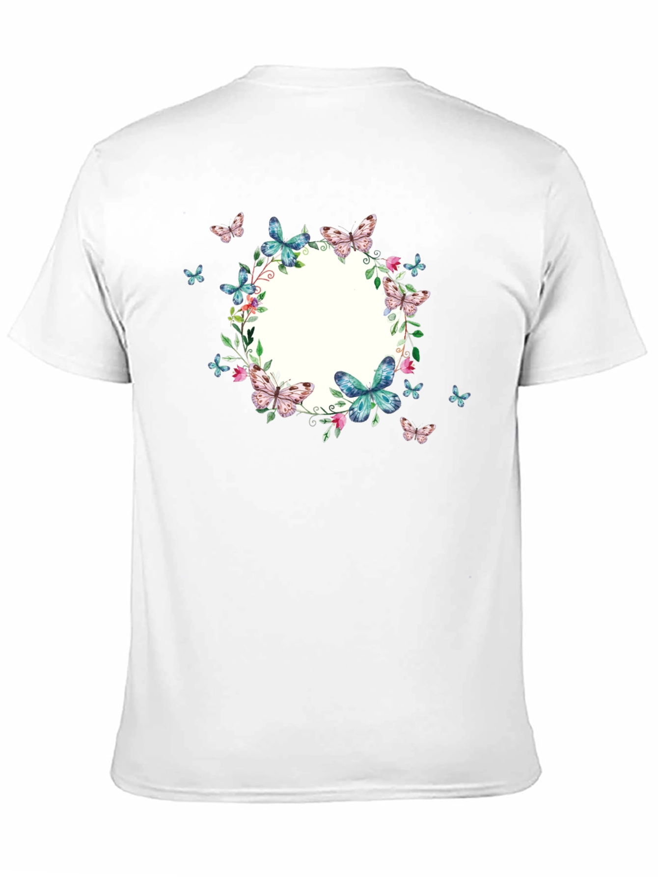Black Butterfly Wreath Graphic Black T-Shirt view 11