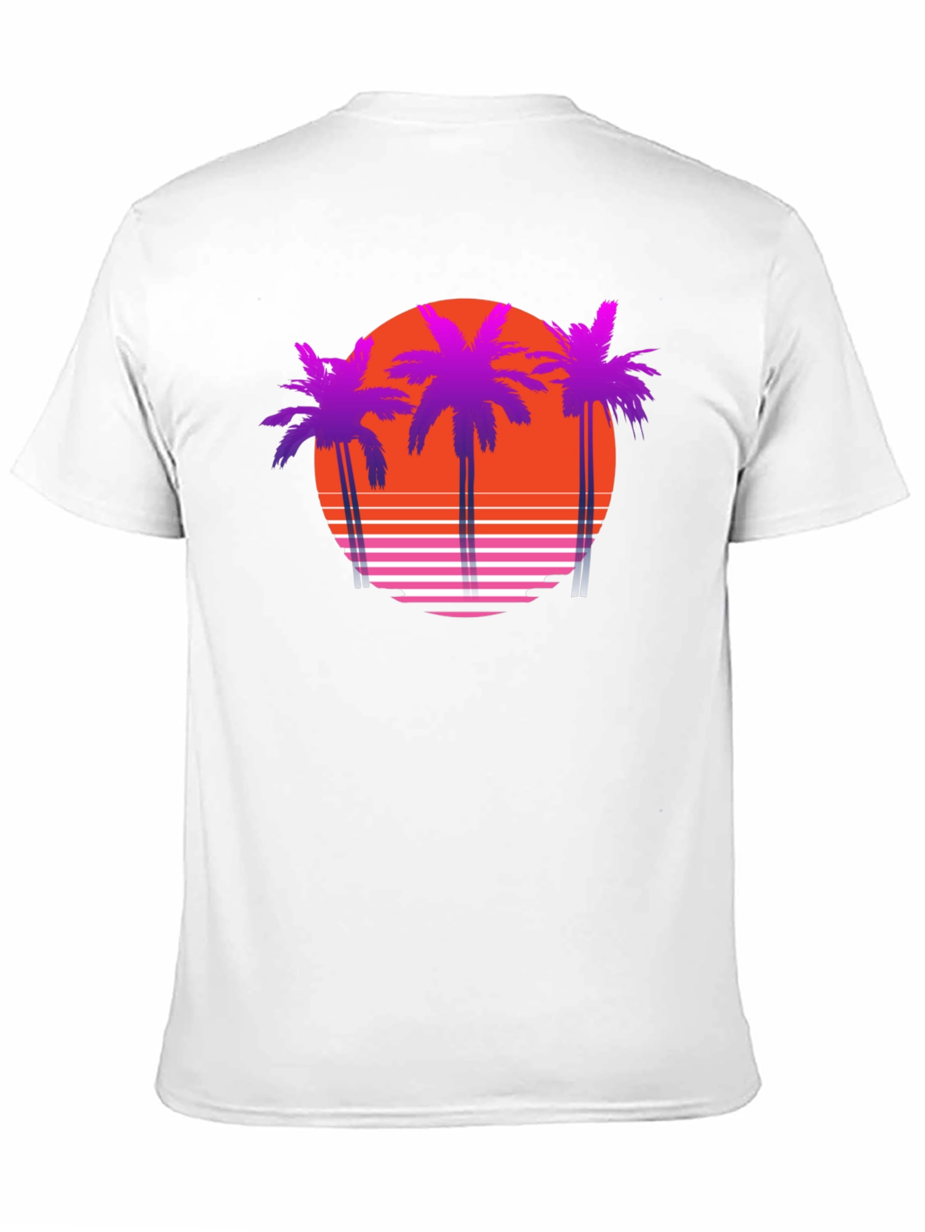 Black Retro Sunset Palm Tree T-Shirt view 11