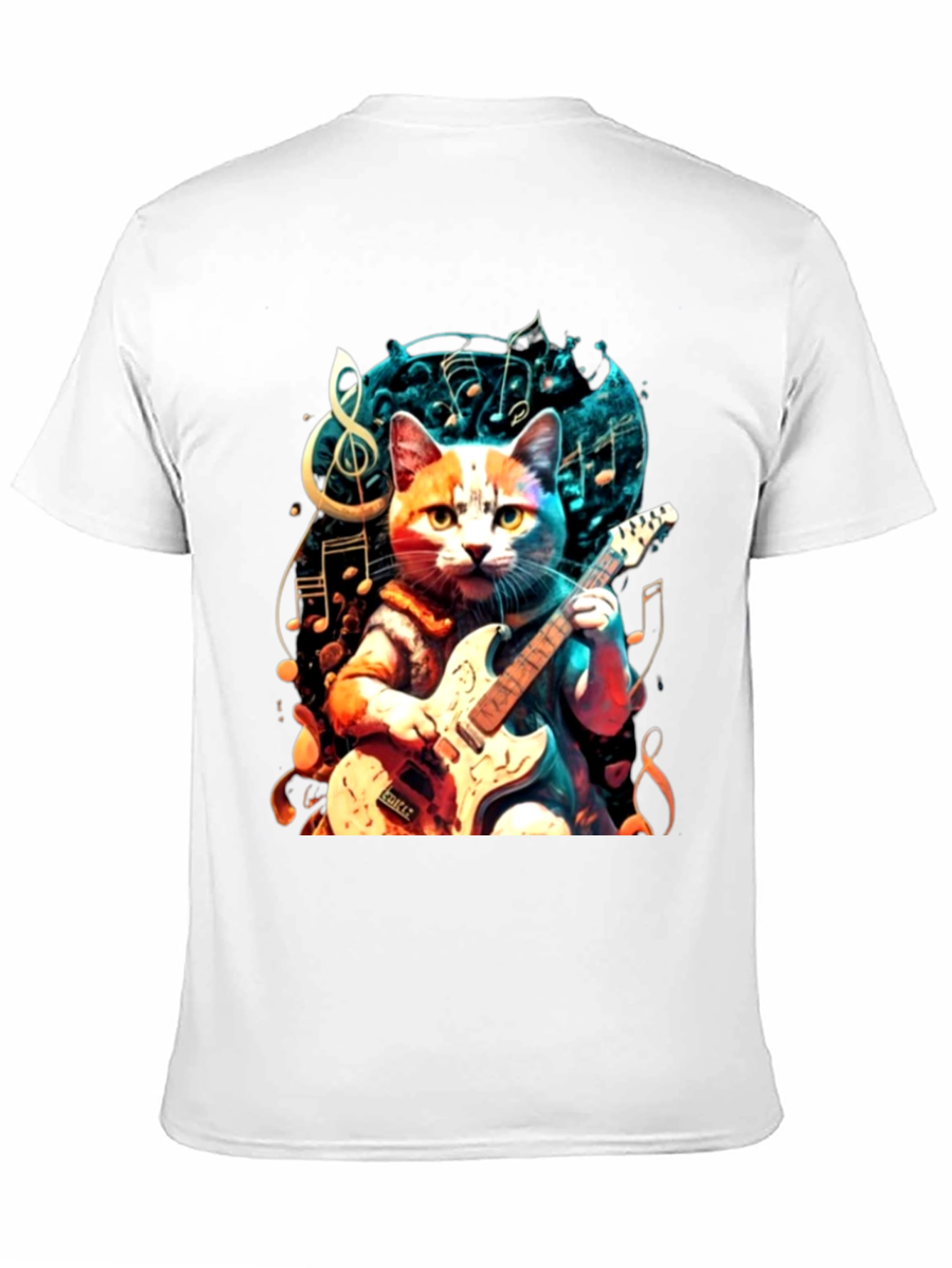 Black Cat Playing Guitar Graphic Tee view 11