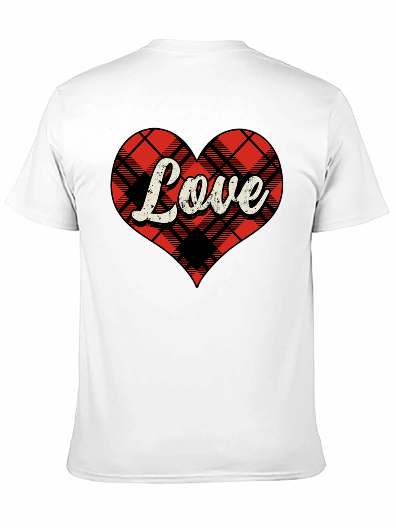 Black Plaid Heart Love Graphic Tee - Stylish & Comfy view 11