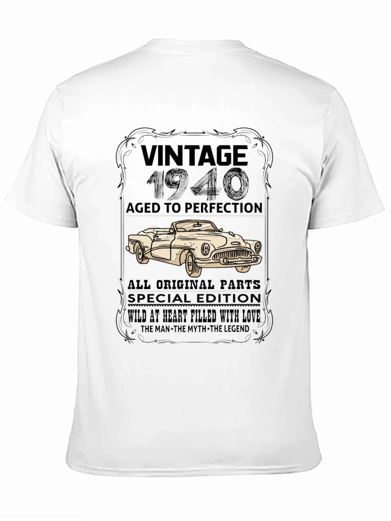 Black Vintage 1940 Car T-Shirt view 11