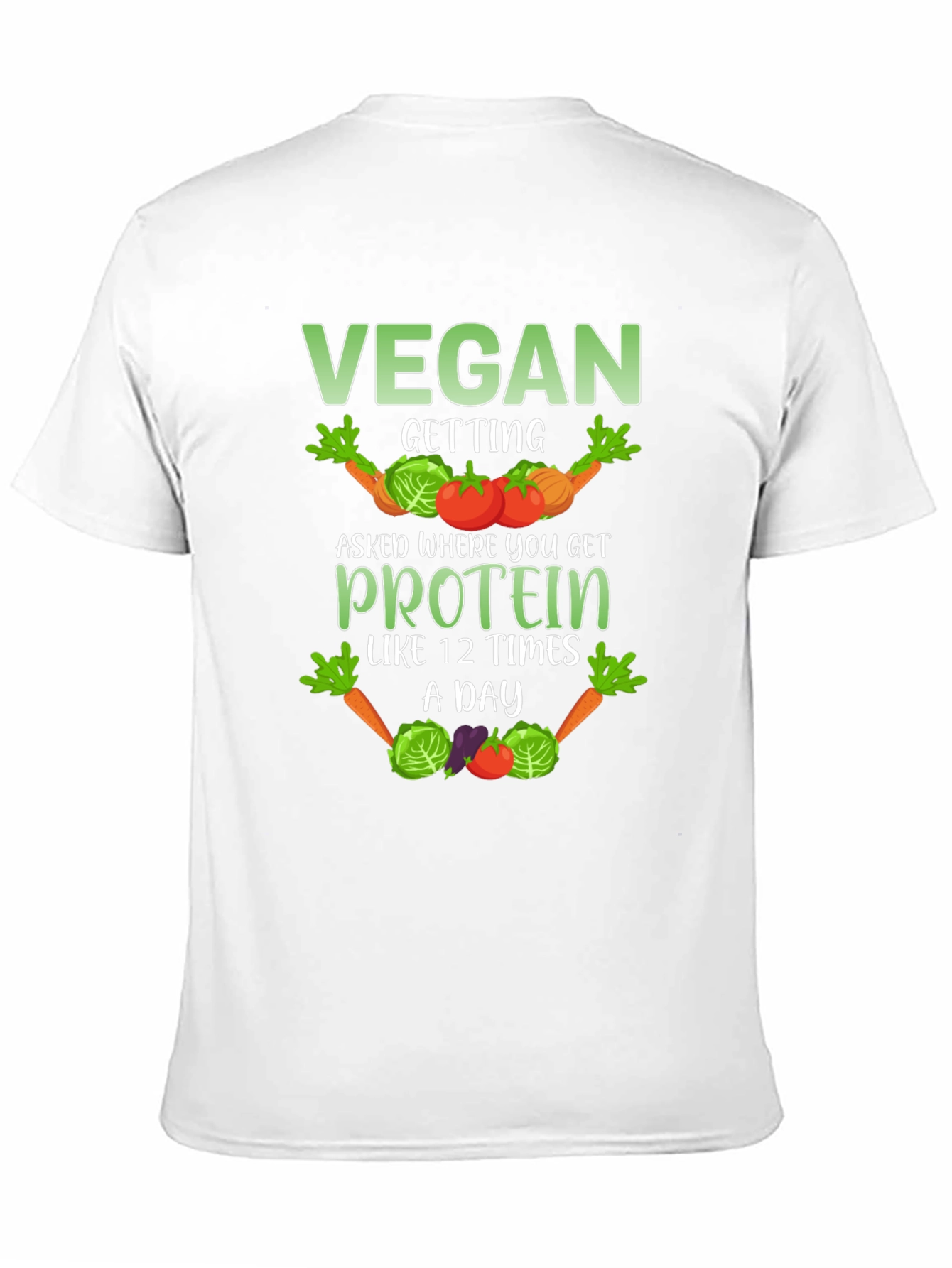 Black Vegan Protein Funny T-Shirt view 11