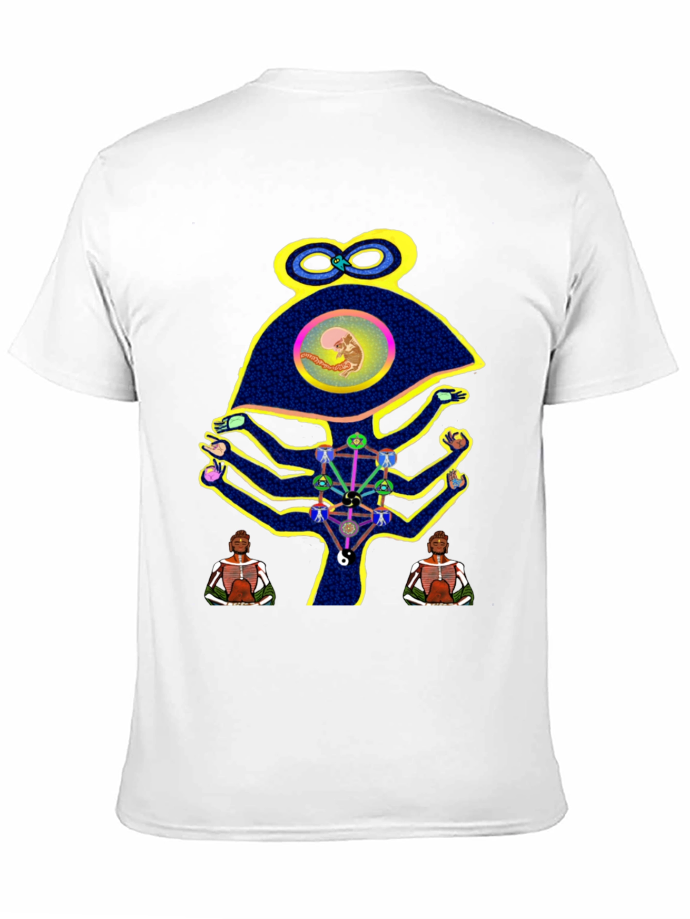 Black Unique Graphic Print Men's Black T-Shirt view 11